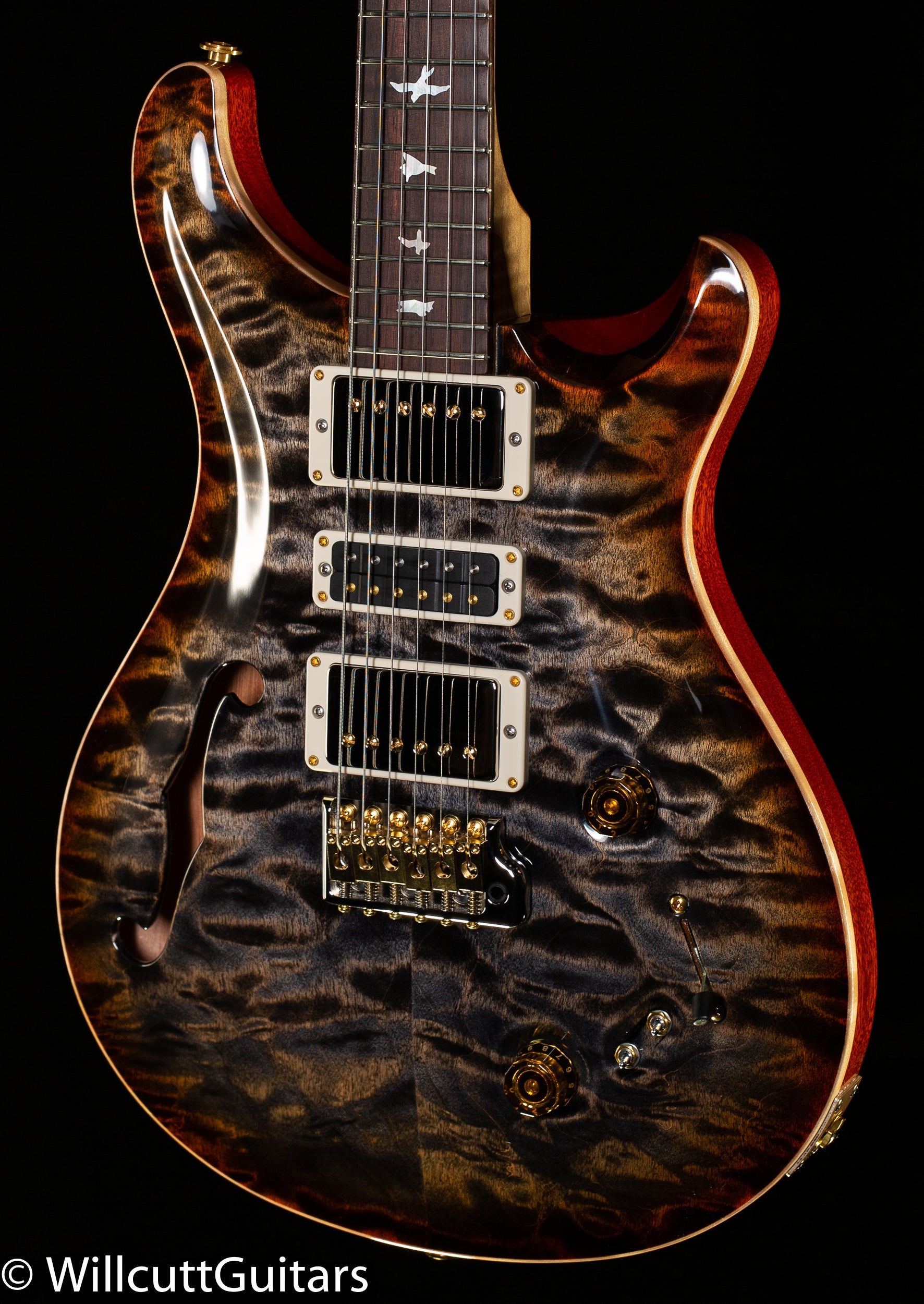 PRS Wood Library Special Semi-Hollow Burnt Maple Leaf Quilt Maple 10 Top