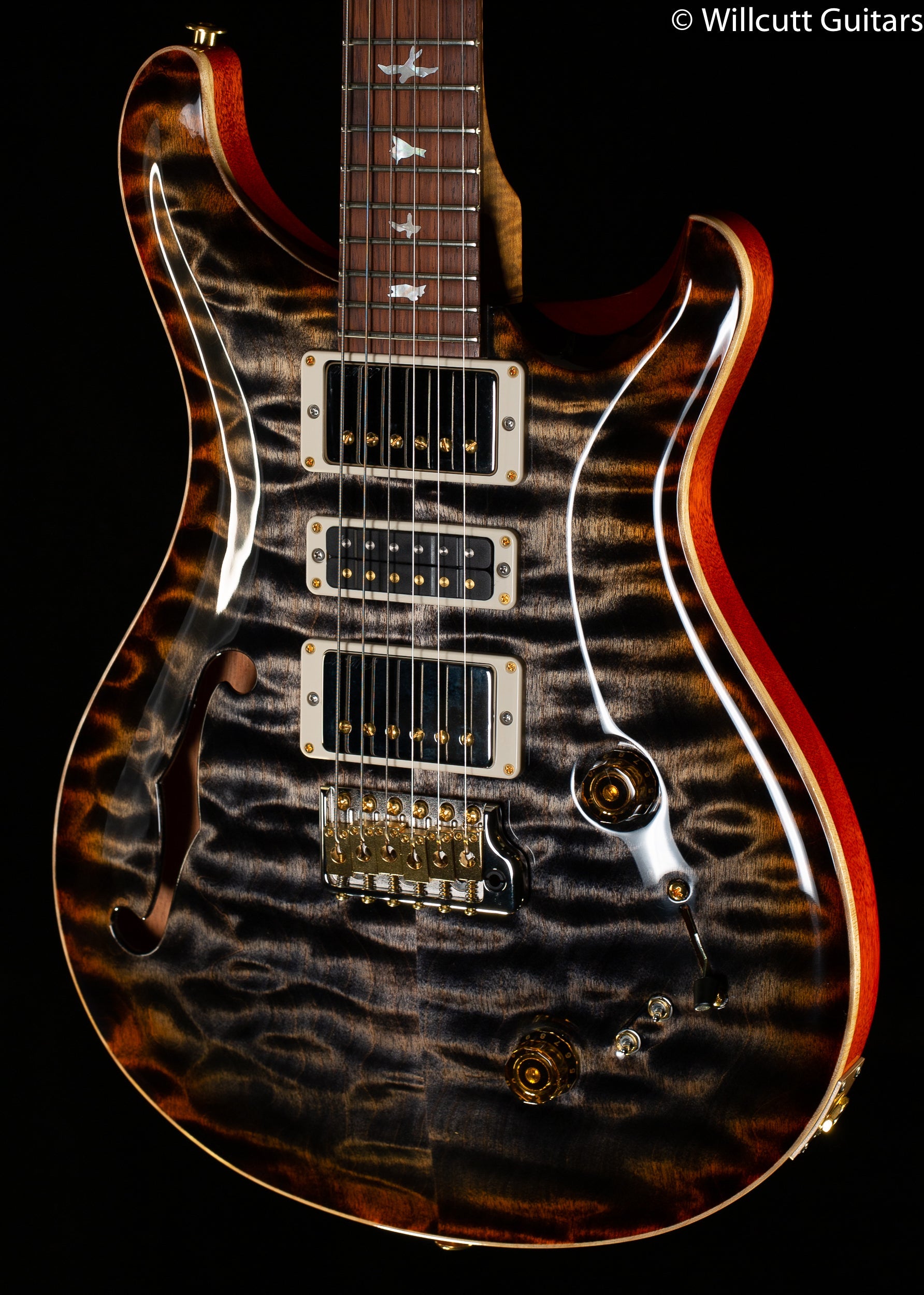 PRS Wood Library Special Semi-Hollow Burnt Maple Leaf Quilt Maple 10 Top