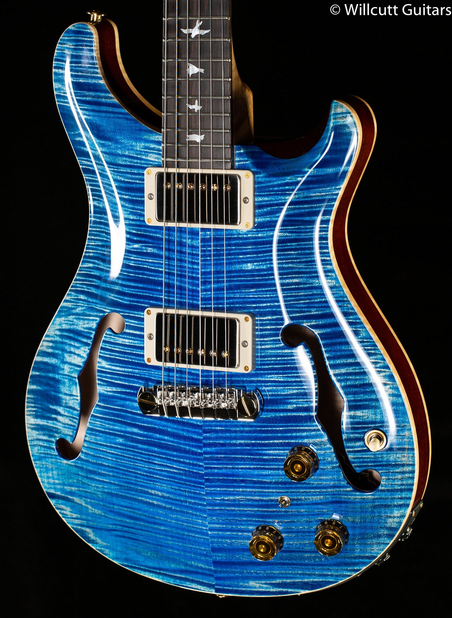 PRS Hollowbody II Piezo Wood Library Edition Custom Color Faded Blue Jean