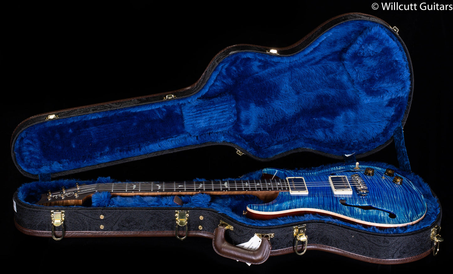 PRS Hollowbody II Piezo Wood Library Edition Custom Color Faded Blue Jean