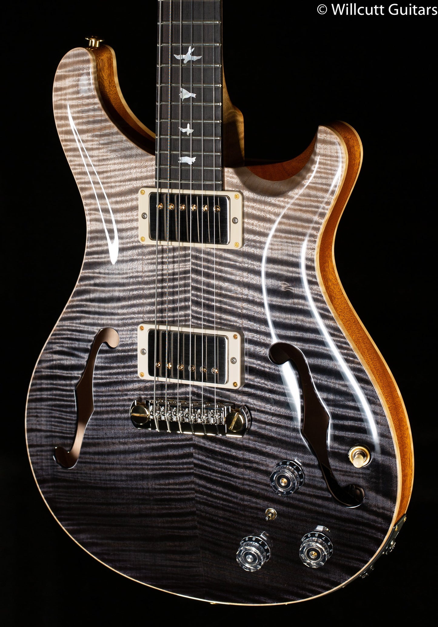 PRS Hollowbody II Piezo Wood Library Edition Grey Black Fade