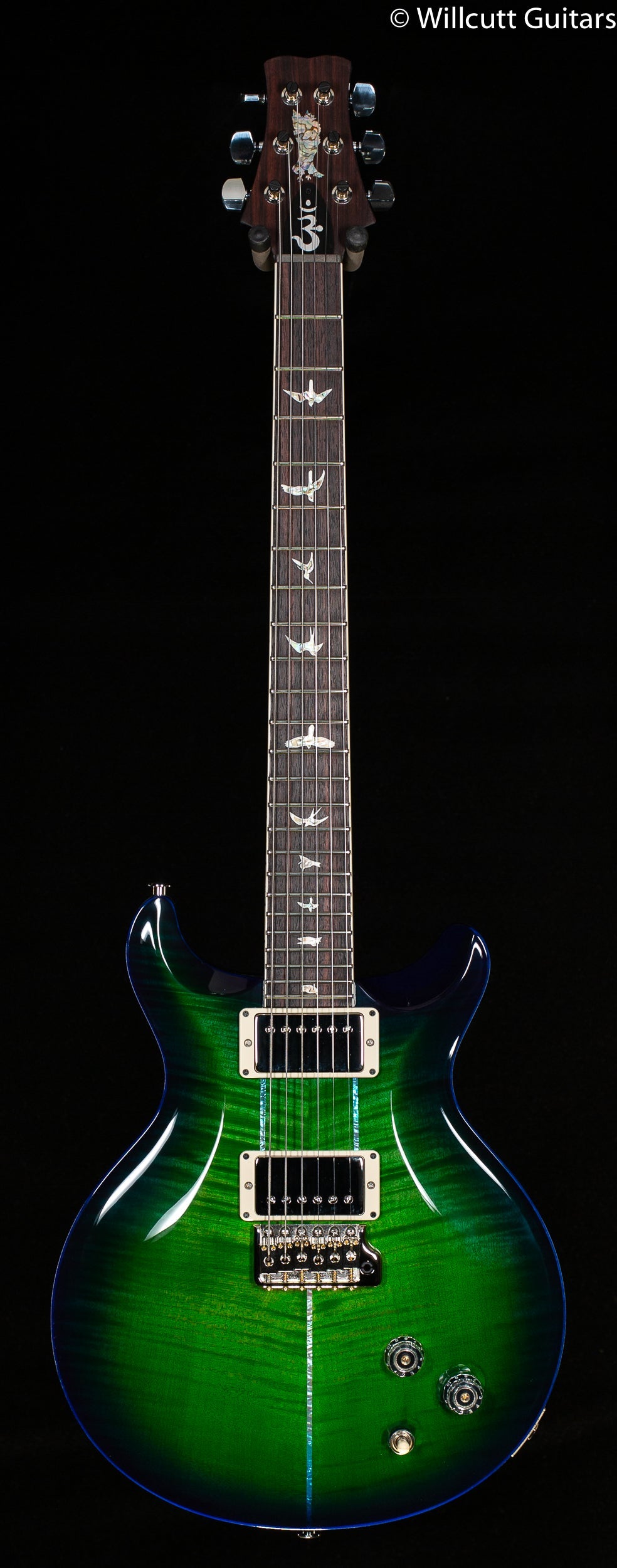PRS Santana Retro Emerald Burst Blue Binding Custom Color