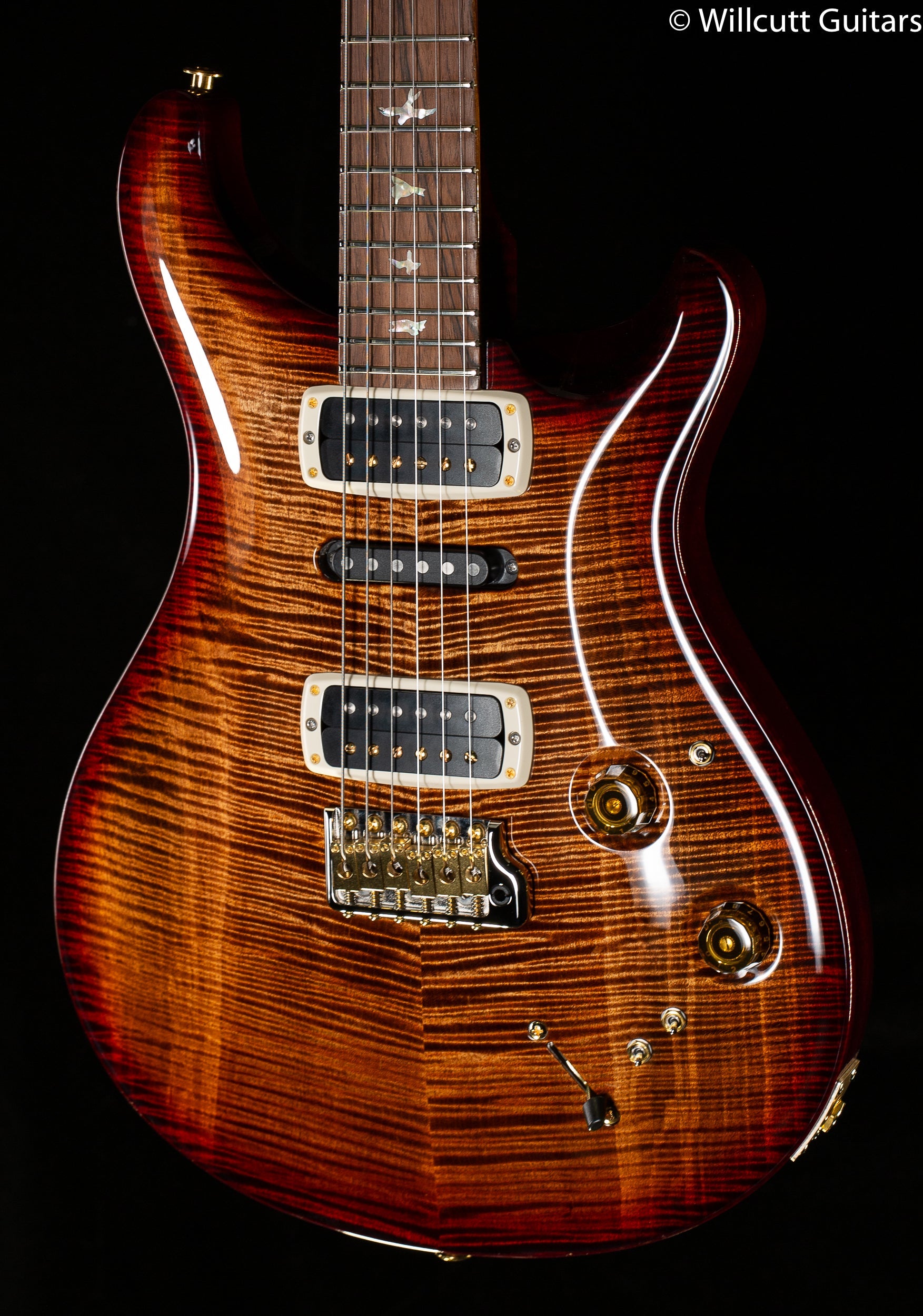 PRS Wood Library Modern Eagle V Custom Color Copperhead Wrap Burst Stained Flame Maple Neck