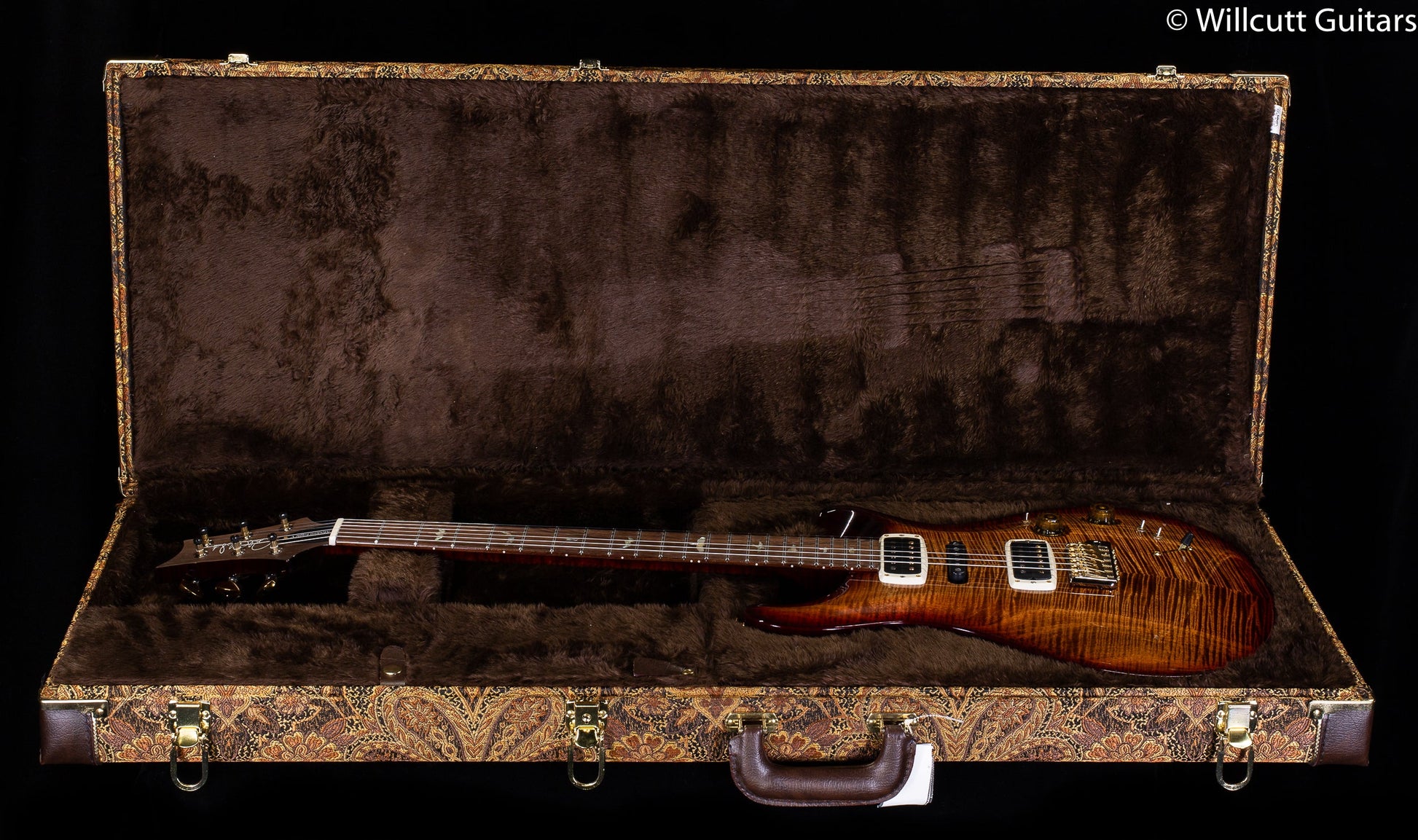 PRS Wood Library Modern Eagle V Custom Color Copperhead Wrap Burst Stained Flame Maple Neck