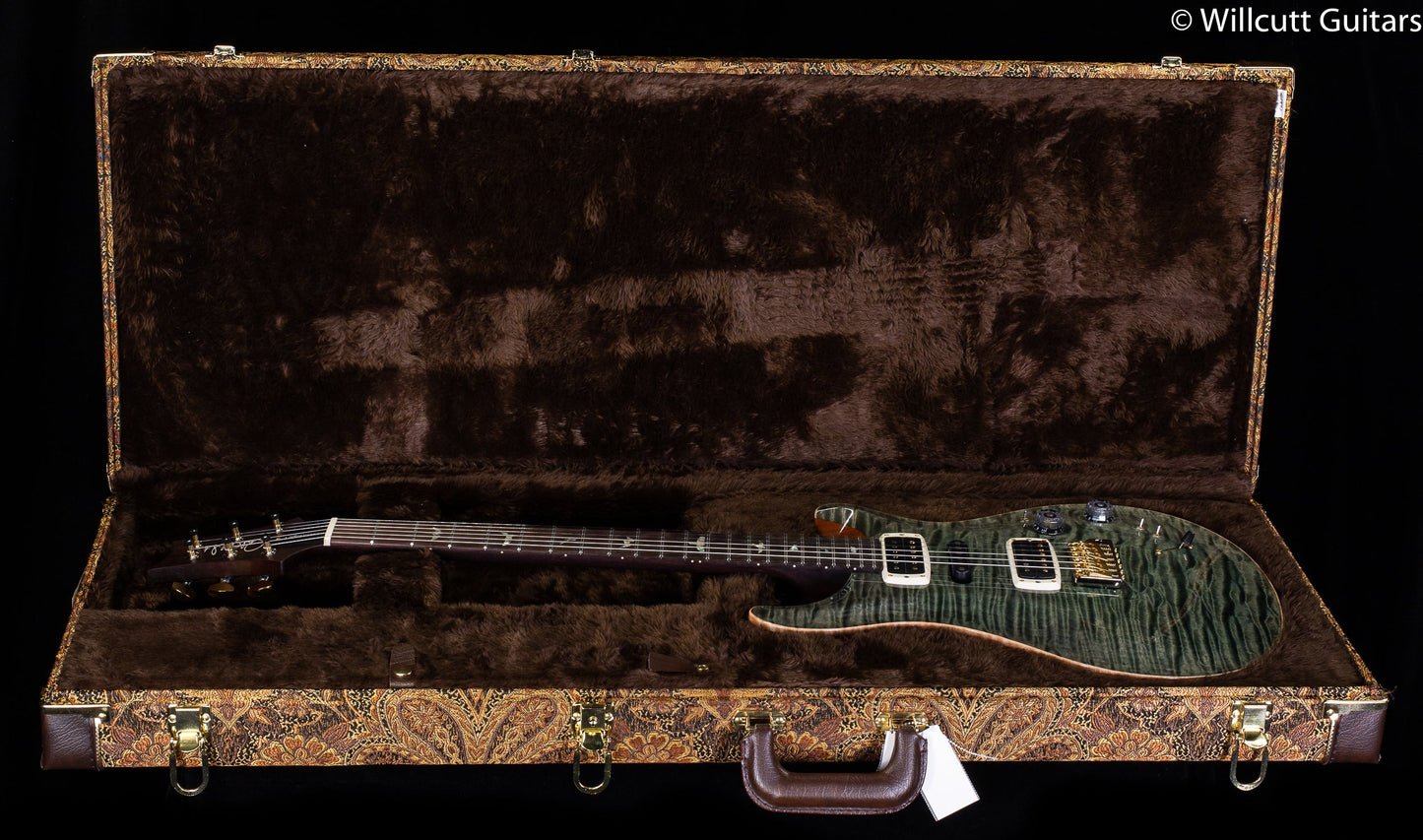 PRS Modern Eagle V Wood Library Edition Artist One-Piece Quilt Trampas Green