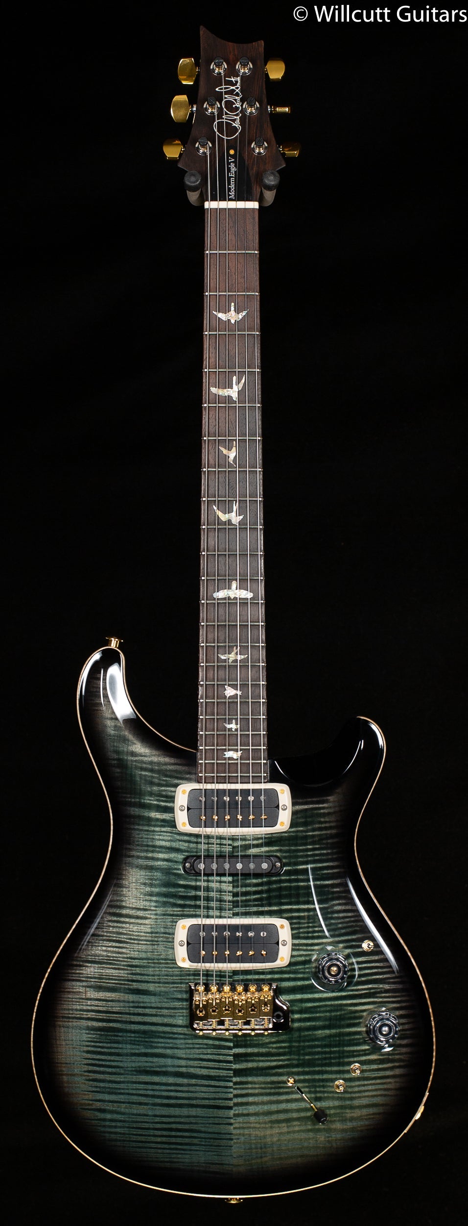 PRS Wood Library Modern Eagle V Trampas Green Smokeburst Stained Maple Neck