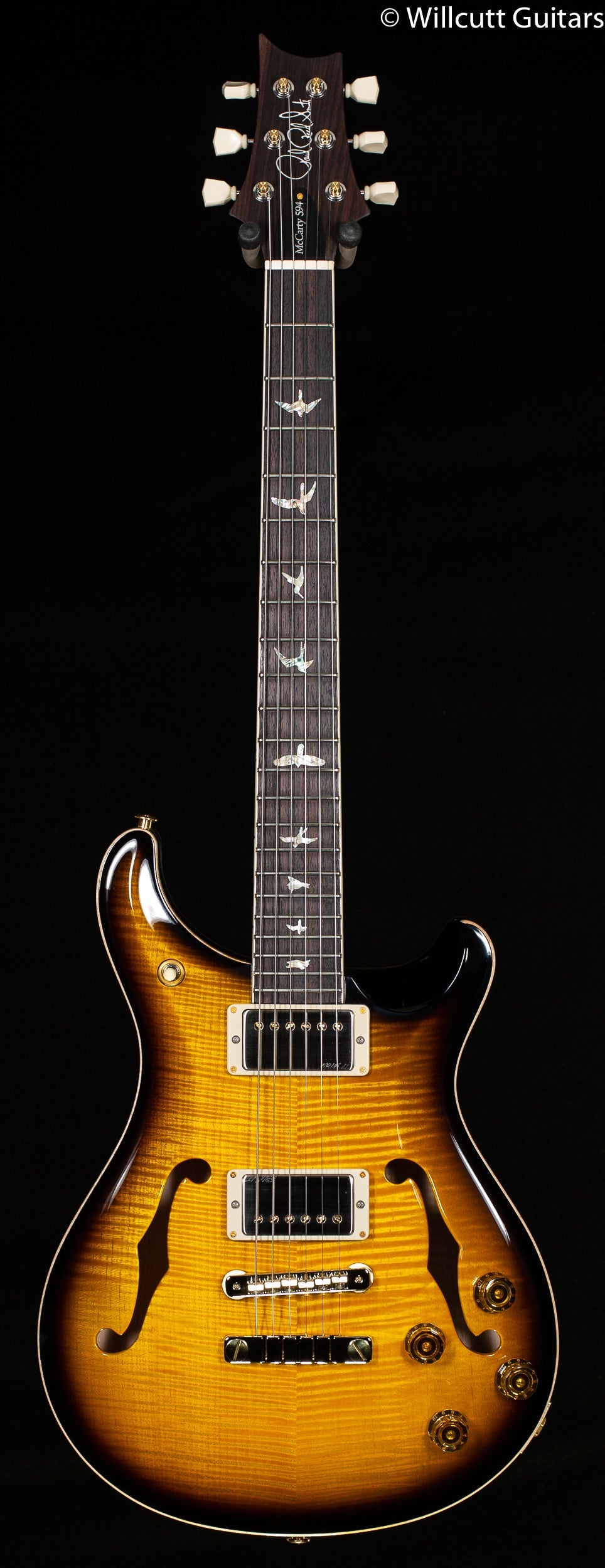 PRS McCarty 594 Hollowbody II Custom Color Black Sunburst Contour Burst 10 Top