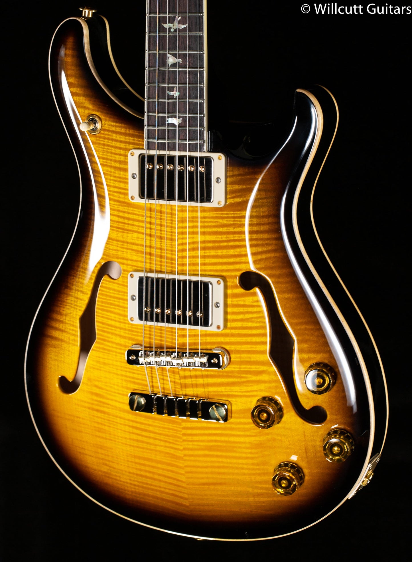 PRS McCarty 594 Hollowbody II Custom Color Black Sunburst Contour Burst 10 Top