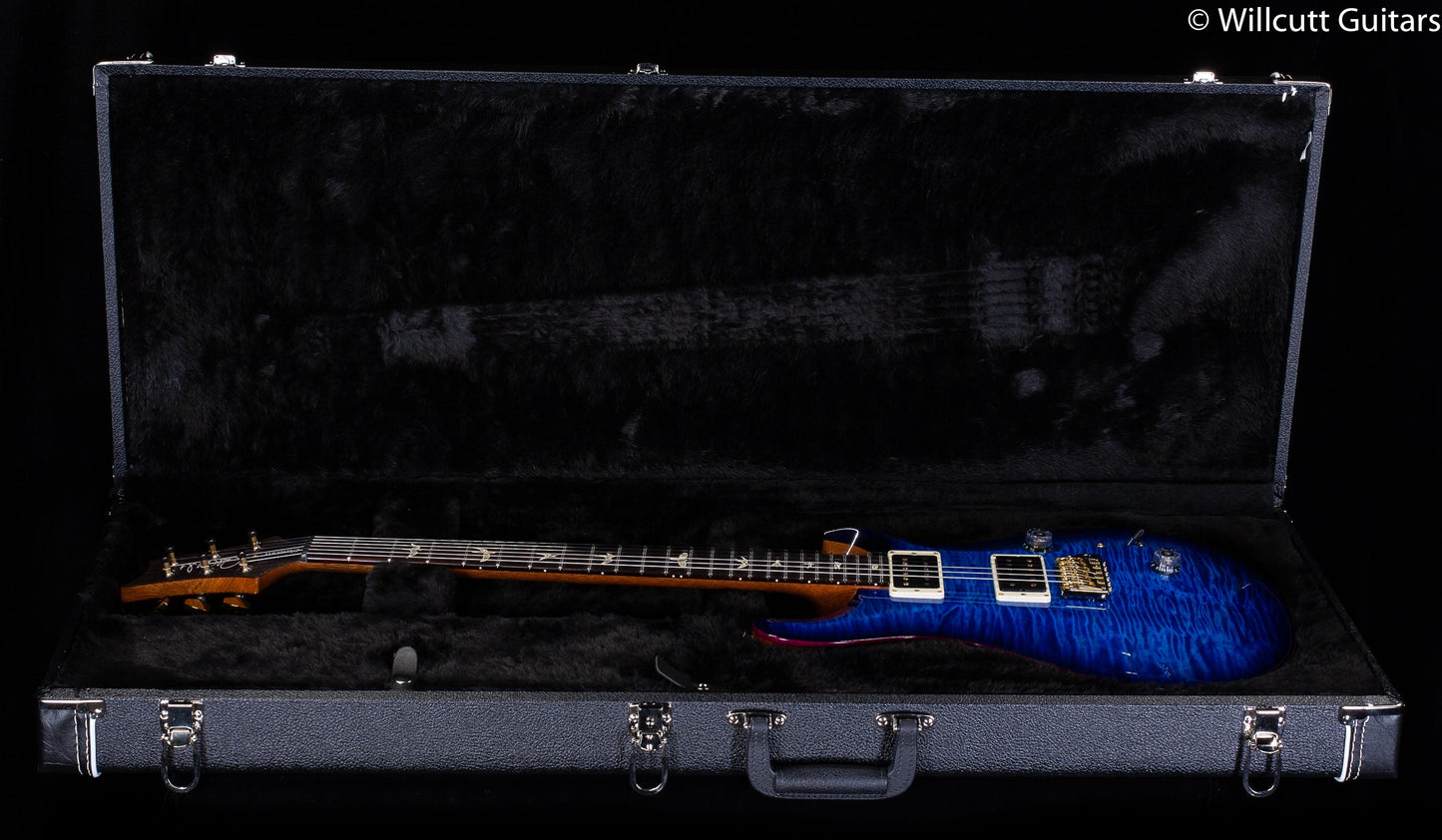 2022 PRS Custom 24 Custom Color Faded Blue Burst Raspberry Binding 10 Top (293)