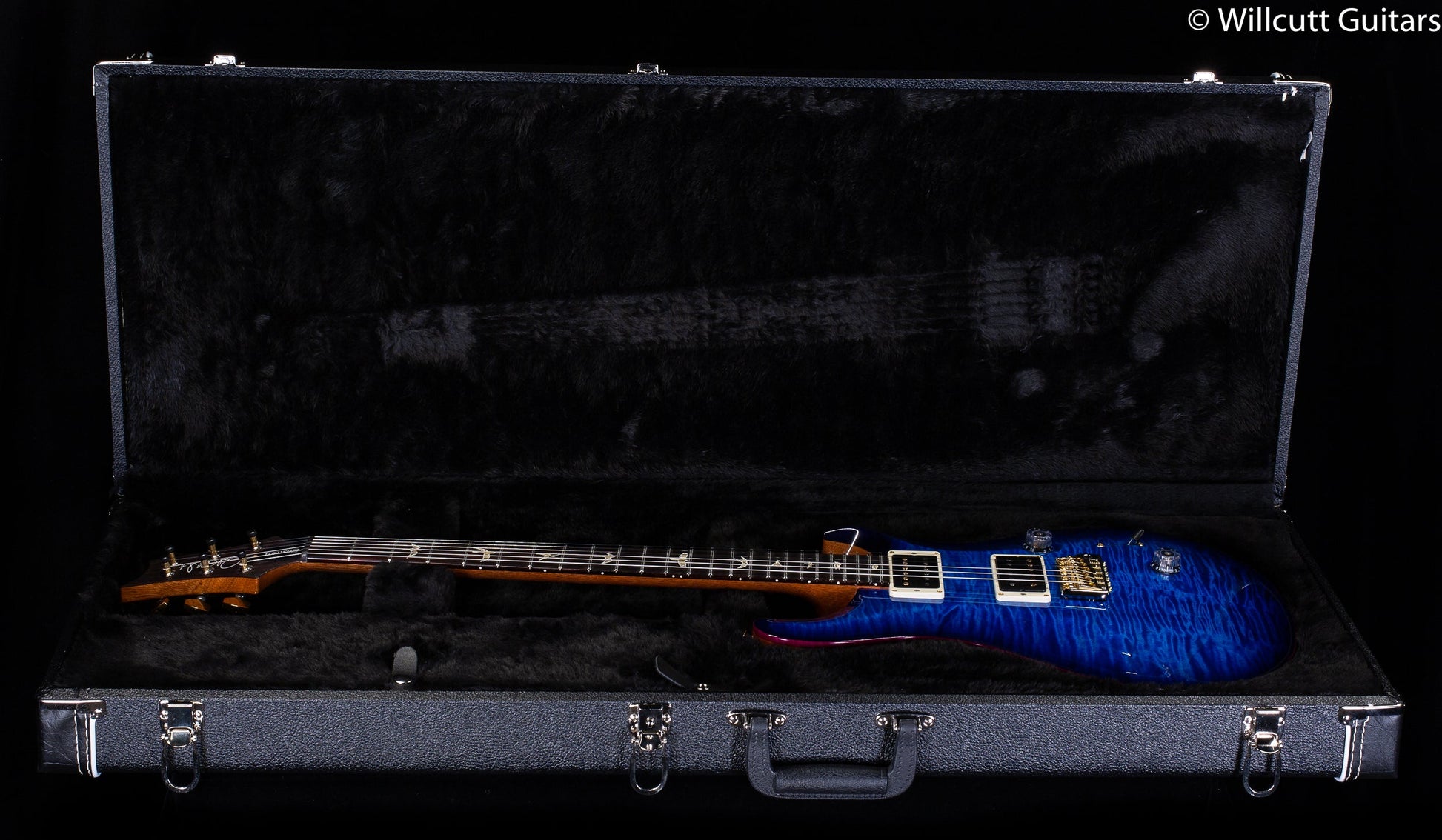 2022 PRS Custom 24 Custom Color Faded Blue Burst Raspberry Binding 10 Top (293)