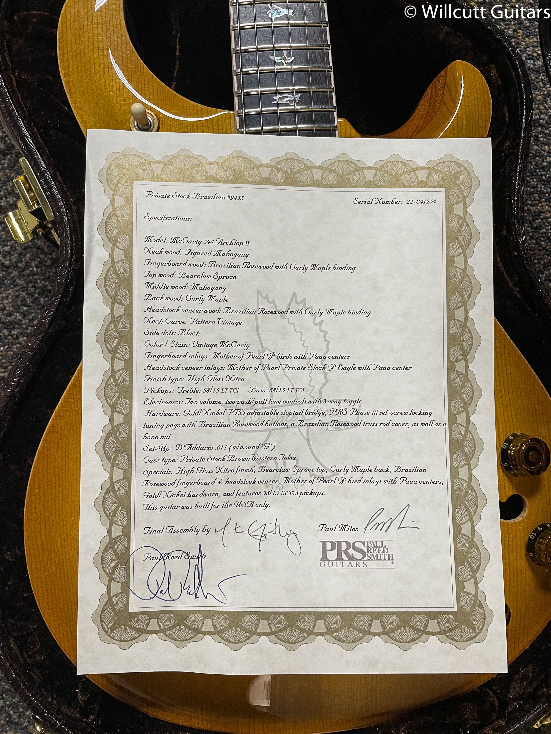 PRS Private Stock 9455 McCarty 594 Archtop II Vintage McCarty Burst (254)