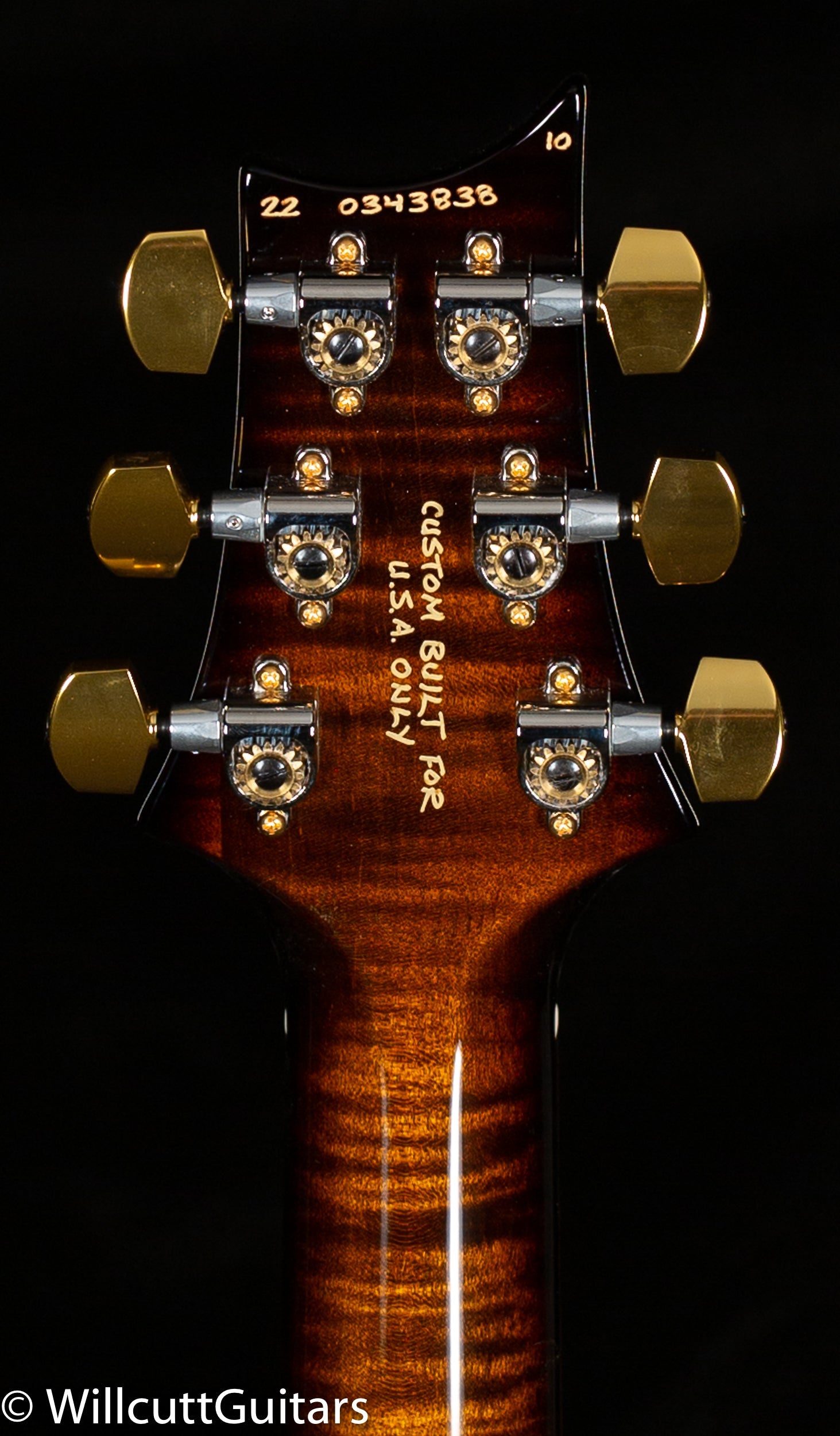 PRS Wood Library Modern Eagle V Black Gold Wraparound Burst Stained Flame Maple Neck (838)