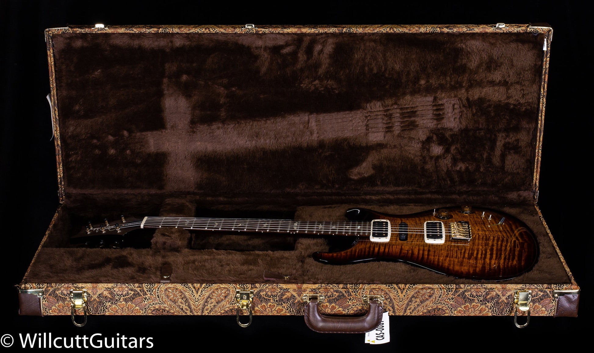 PRS Wood Library Modern Eagle V Black Gold Wraparound Burst Stained Flame Maple Neck (838)