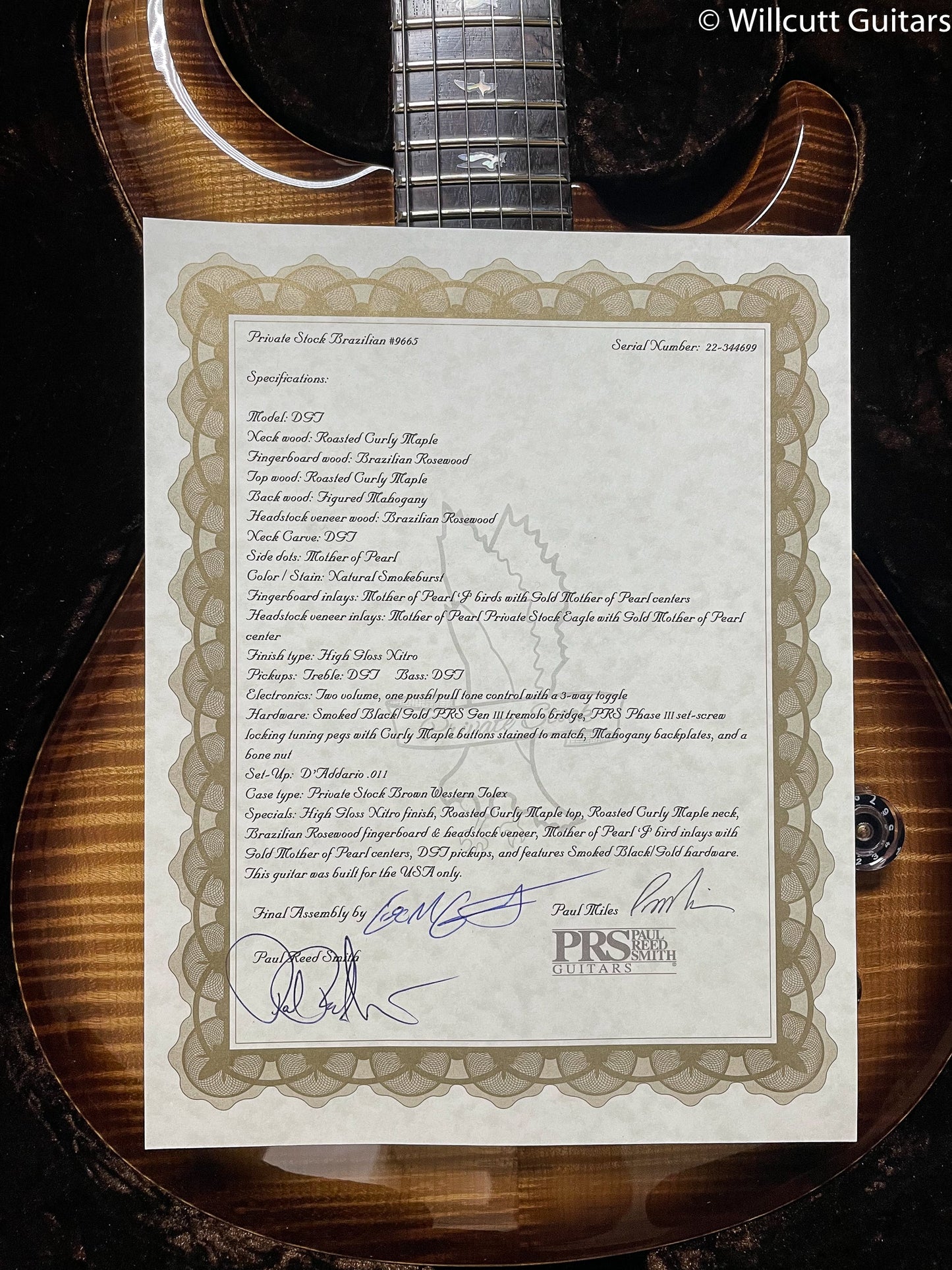 PRS Private Stock 9665 DGT Roasted Natural Smokeburst
