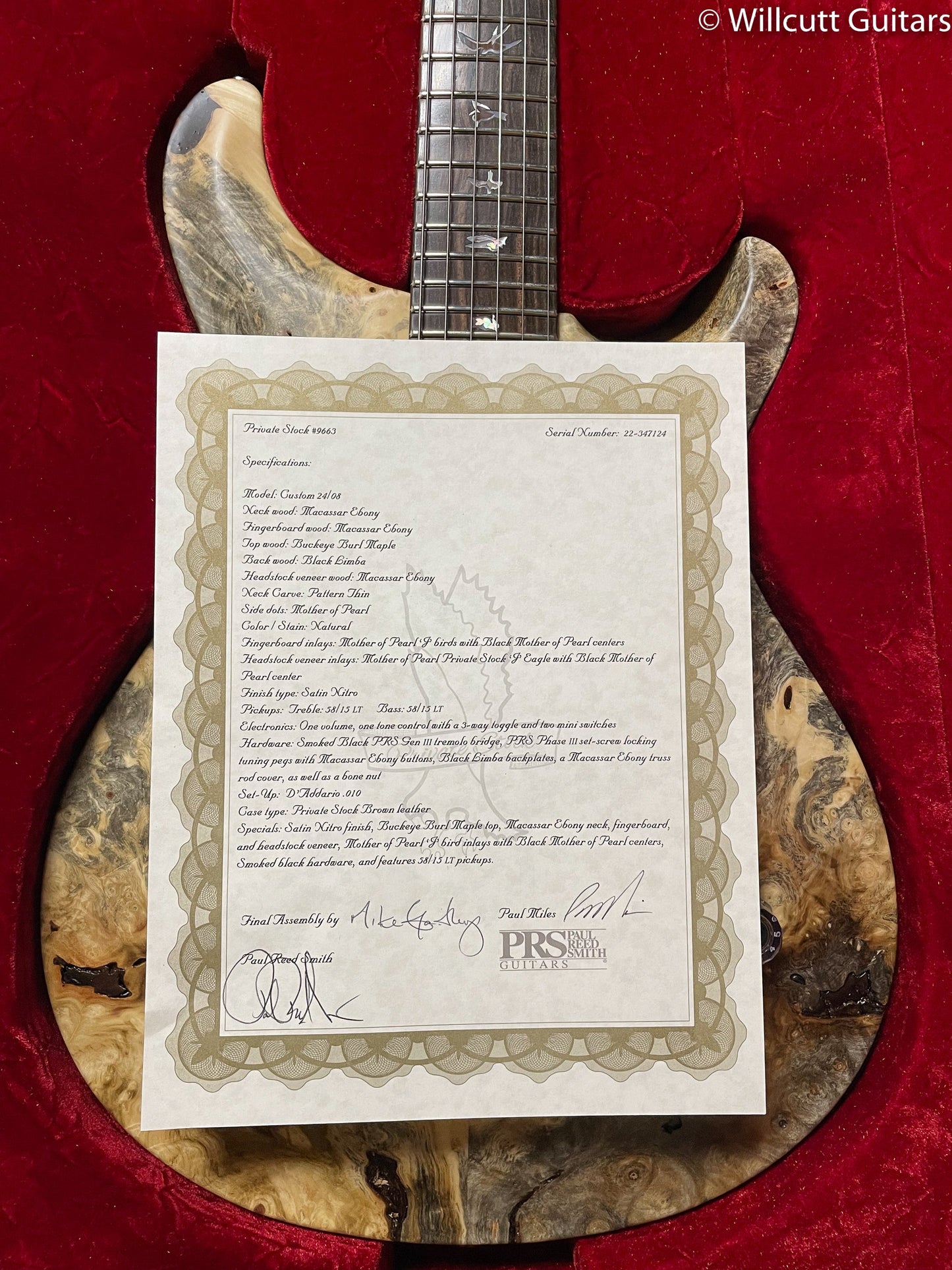 PRS Private Stock 9663 Custom 24-08 Buckeye Burl (124)