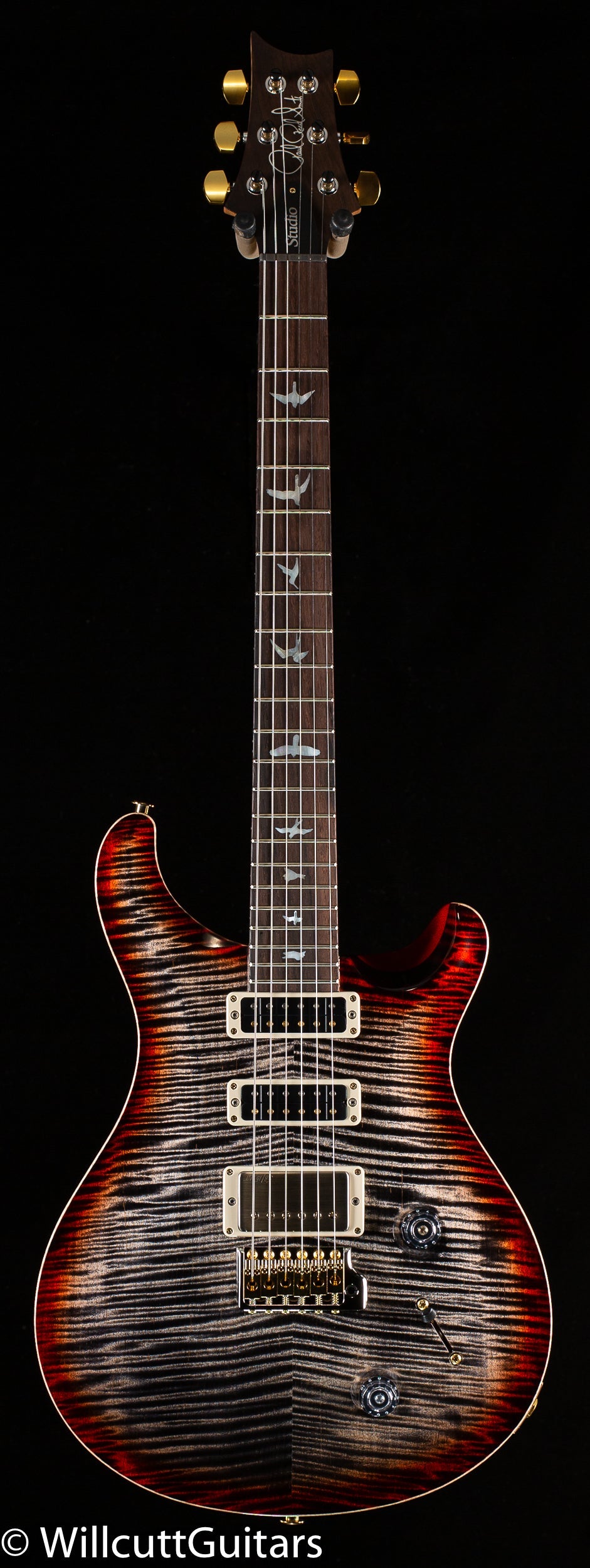 PRS Wood Library Studio Charcoal Cherry Burst 10 Top Torrefied Maple Neck (844)