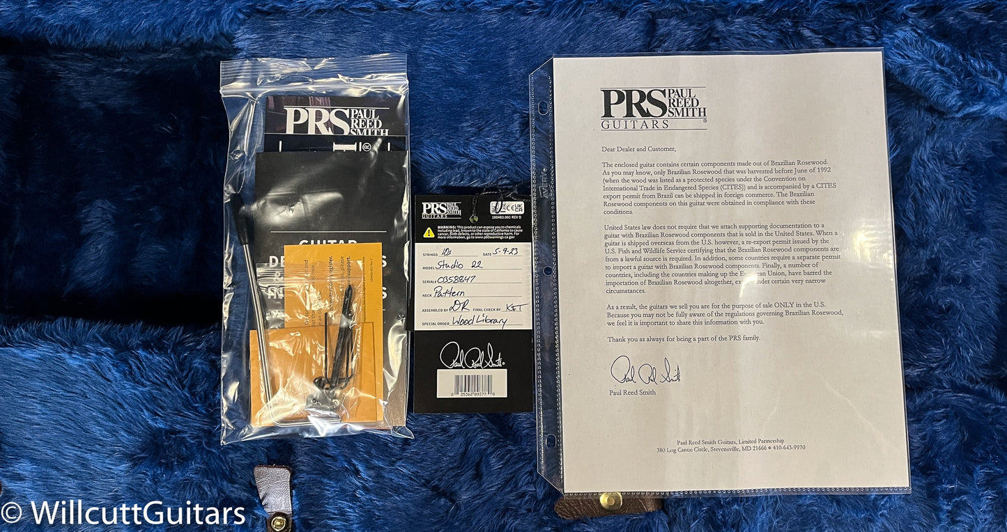 PRS Wood Library Studio Faded Blue Jean 10 Top Torrefied Maple Neck (847)