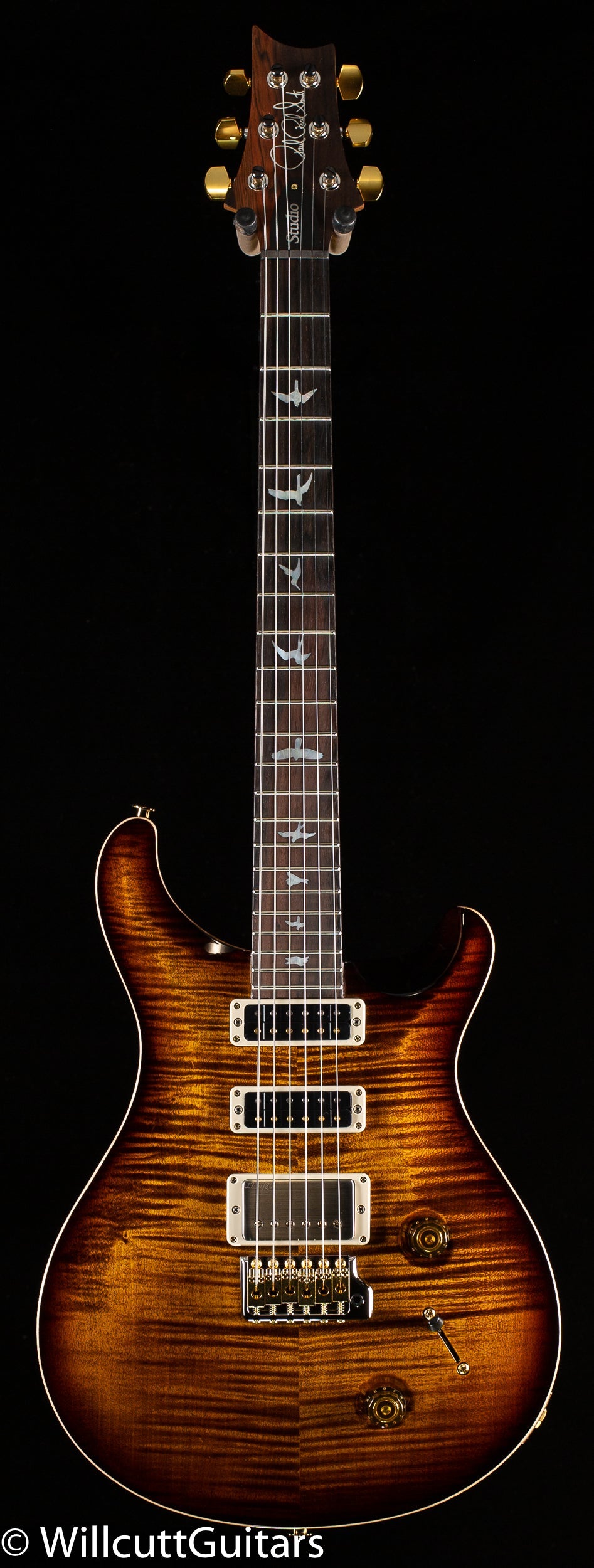 PRS Wood Library Studio Black Gold Burst 10 Top Torrefied Maple Neck (848)