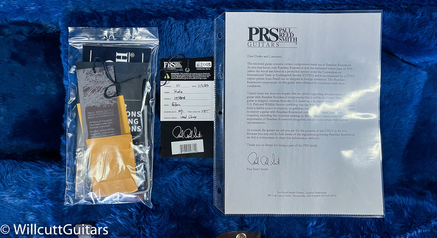 PRS Wood Library Studio Black Gold Burst 10 Top Torrefied Maple Neck (848)