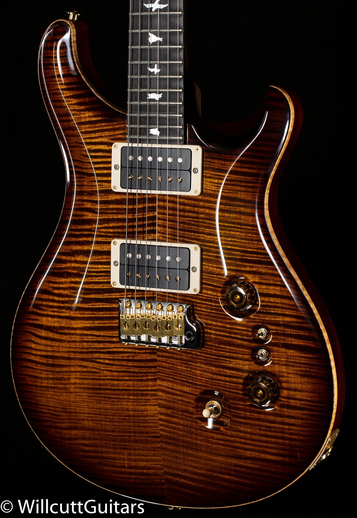 PRS Wood Library Custom 24-08 Black Gold Burst 10 Top Rosewood Neck (945)