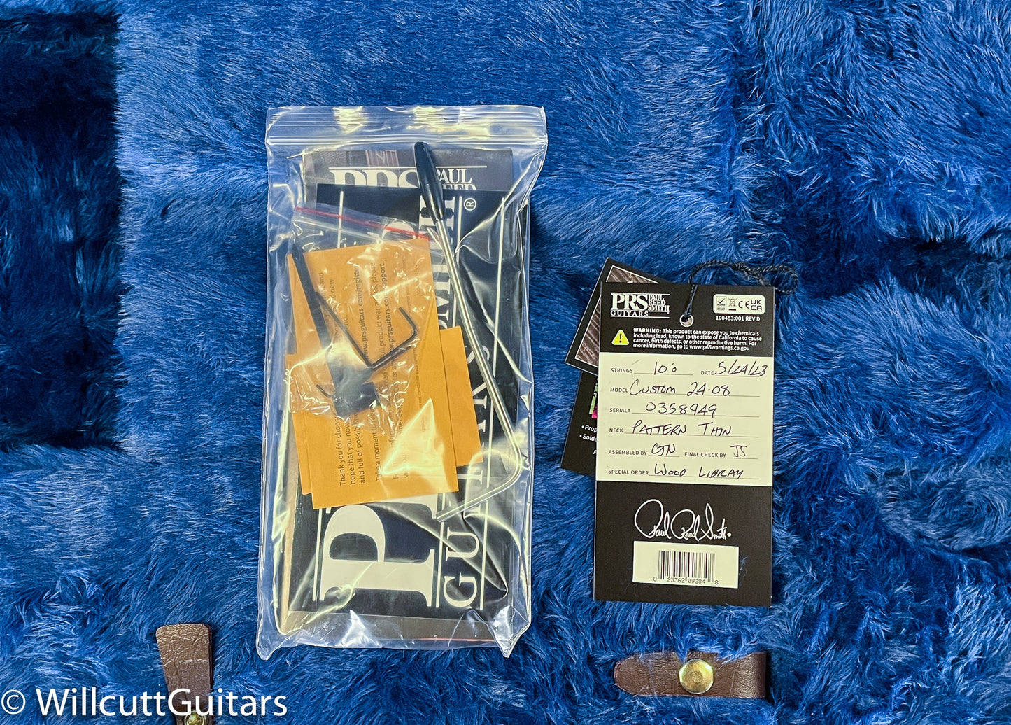 PRS Wood Library Custom 24-08, Violet Blue Burst 10 Top Rosewood Neck (949)