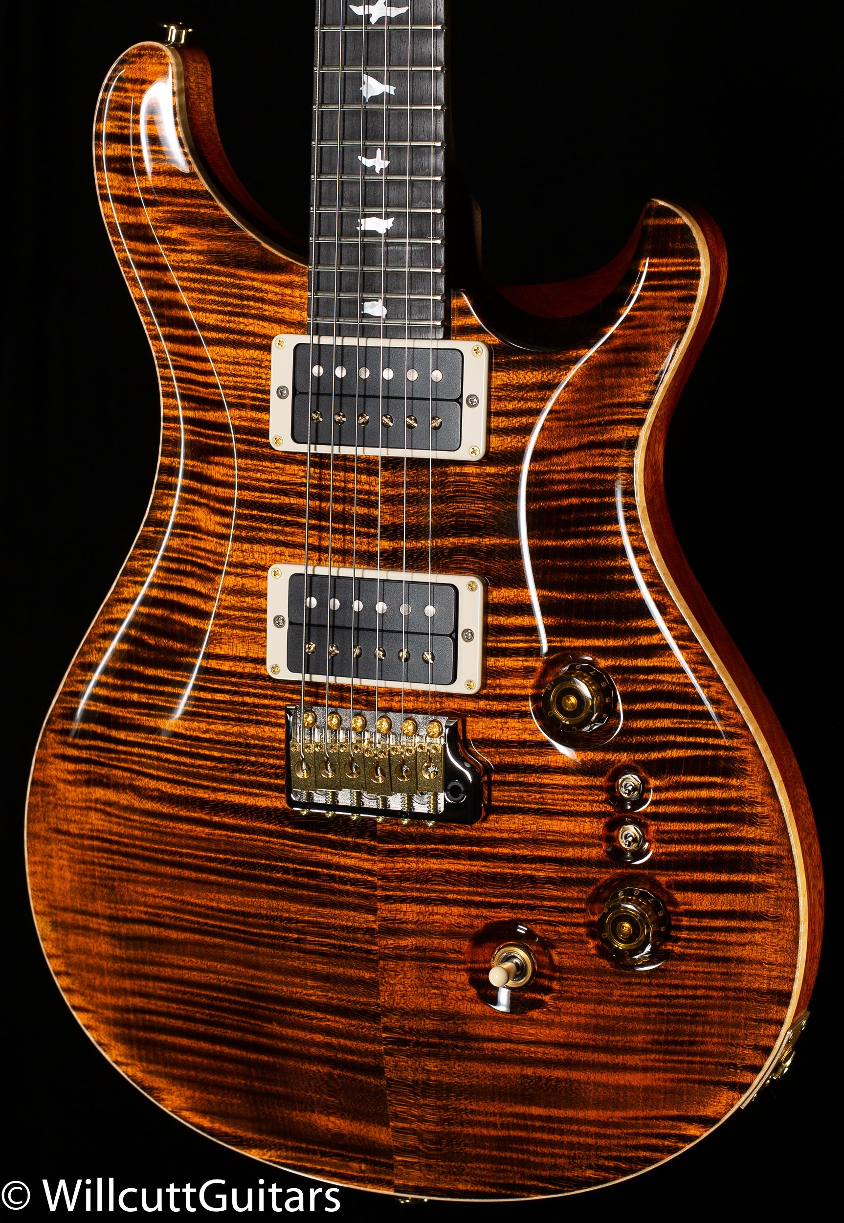 PRS Wood Library Custom 24-08 Orange Tiger 10 Top Rosewood Neck (952)