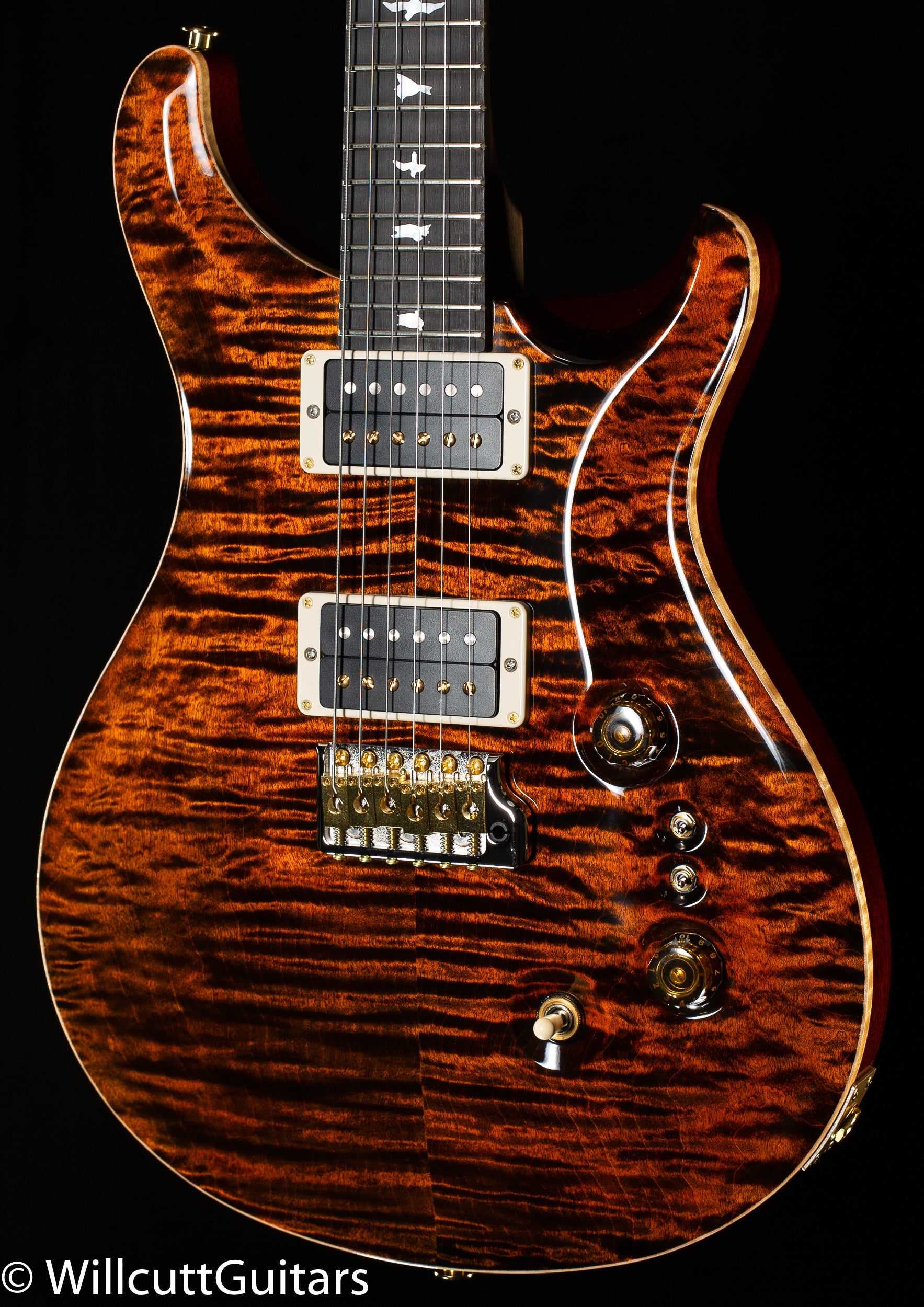 PRS Wood Library Custom 24-08 Orange Tiger 10 Top Rosewood Neck (953)