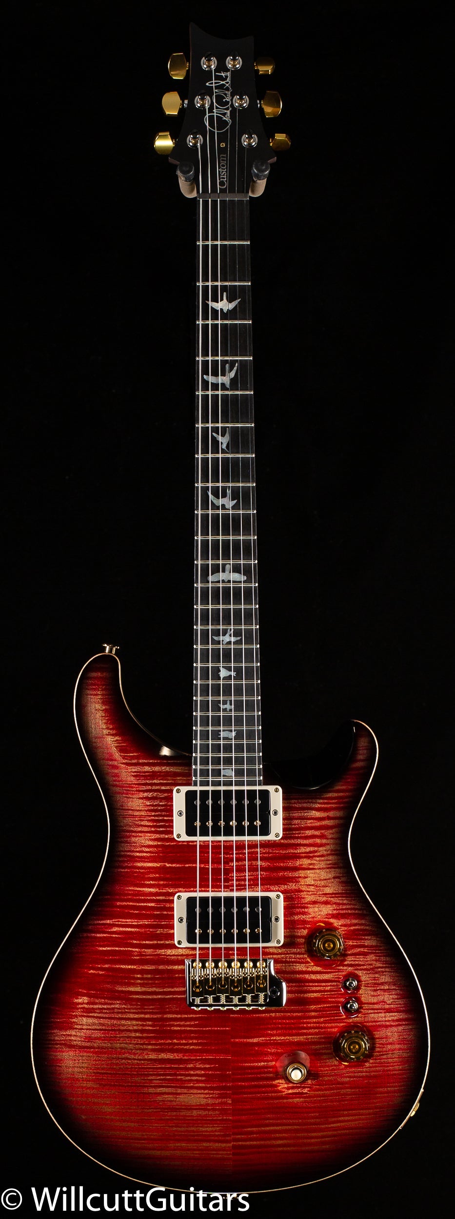 PRS Wood Library Custom 24-08 Blood Orange Smokeburst 10 Top Rosewood Neck (954)