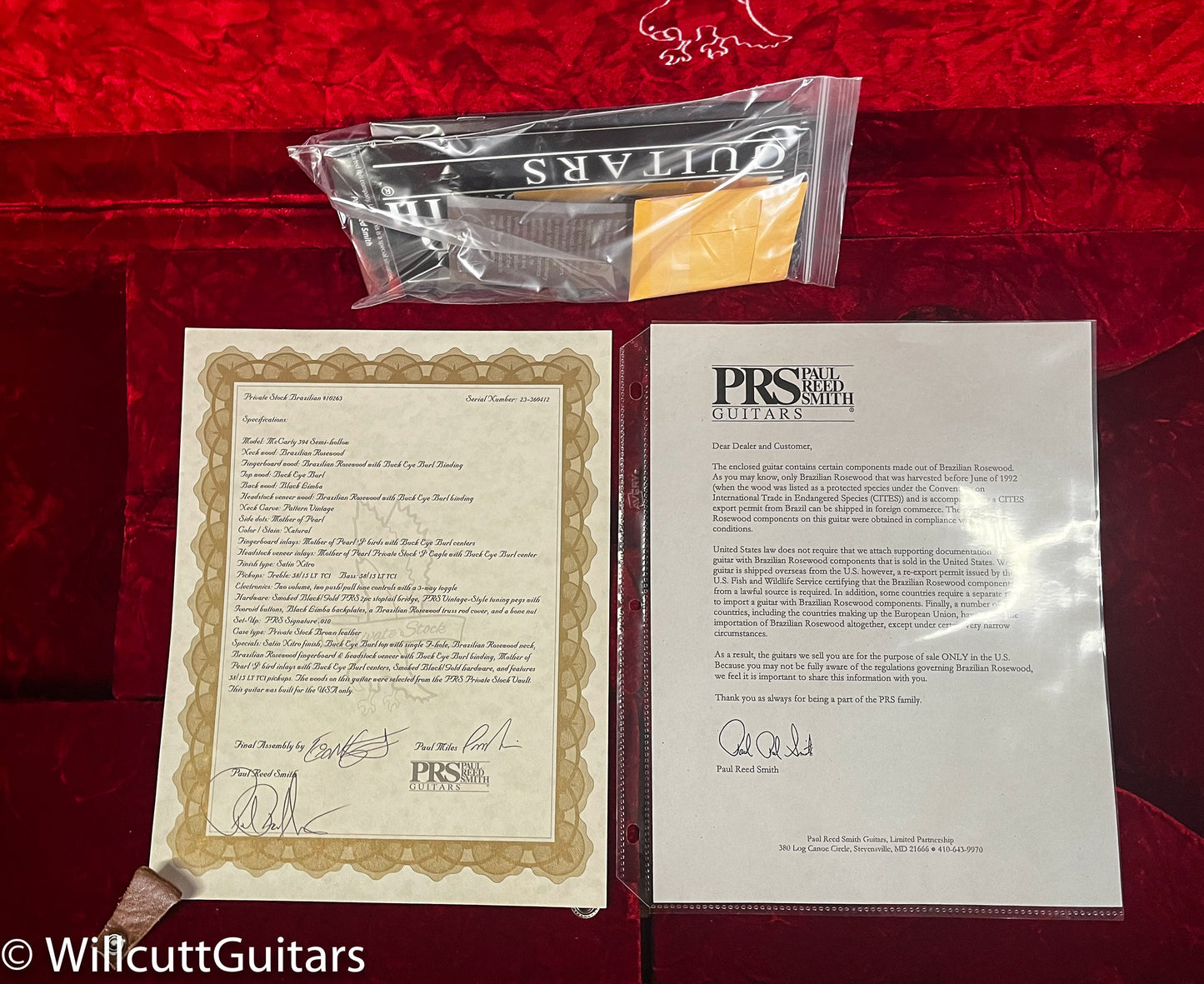 PRS Private Stock 10263 McCarty 594 Semi Hollow Buckeye Burl (412)