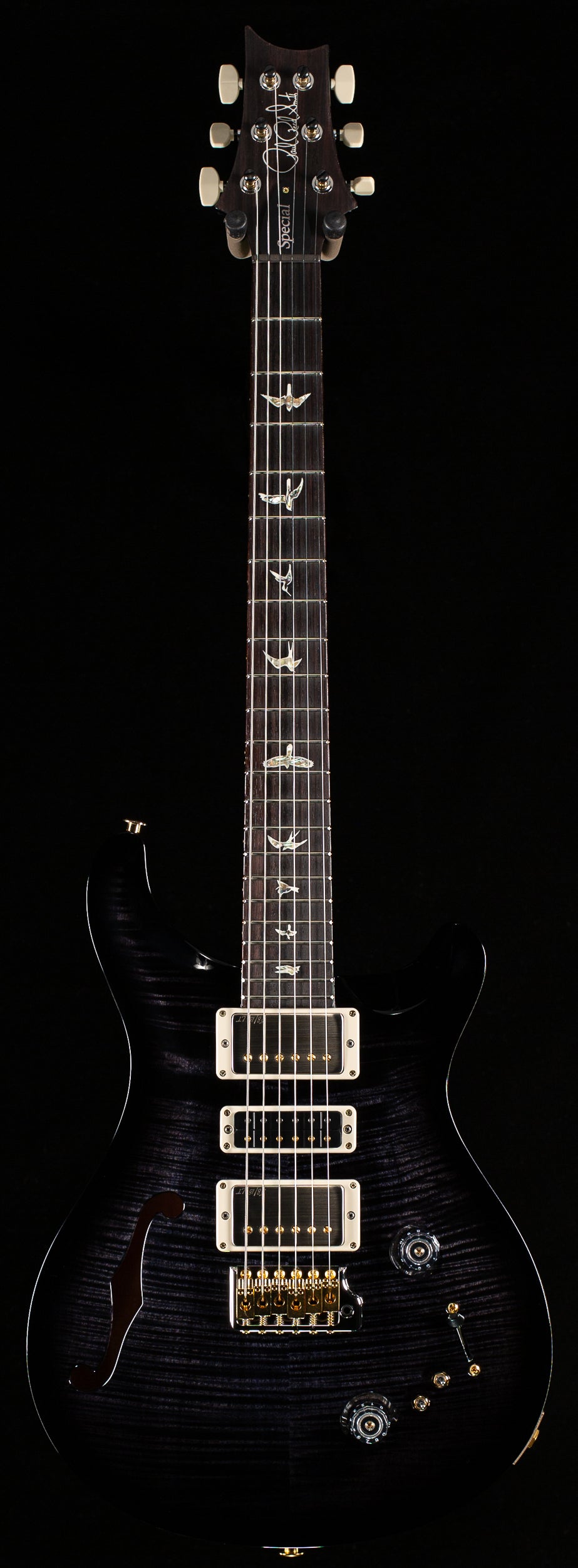 PRS Special Semi-Hollow Charcoal Burst Wrap 10 Top (374)