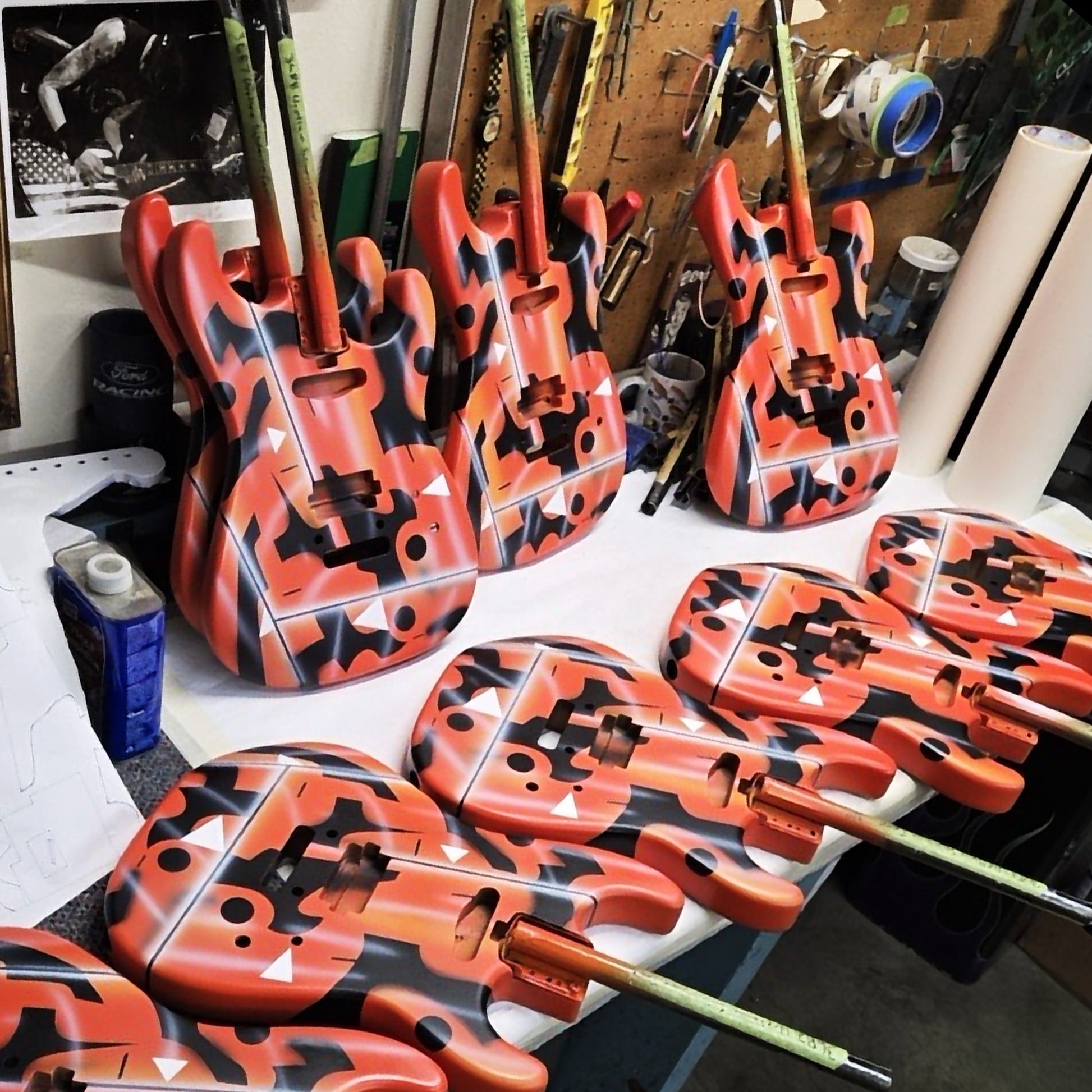 Charvel San Dimas Guitar Submarine Camo Masterbuilt by Red Dave, Custom Art by Dan Lawrence