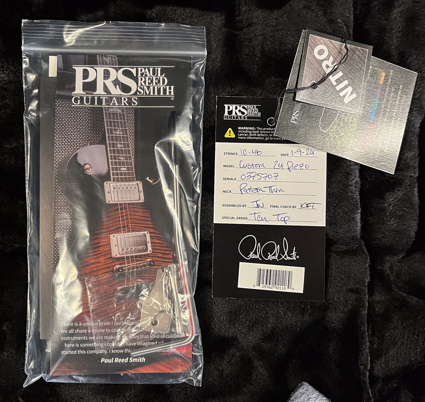 PRS Custom 24 Piezo Orange Tiger 10 Top (707)