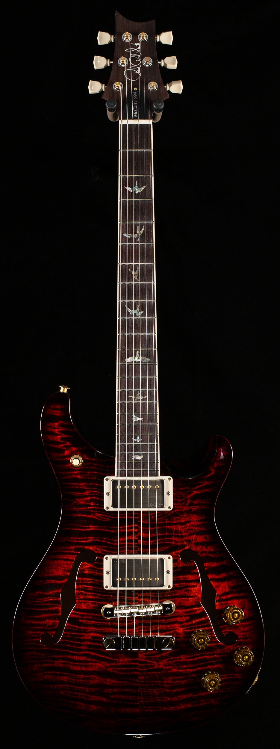 PRS McCarty 594 Hollowbody II Fire Red Smoke Burst 10 top (719)
