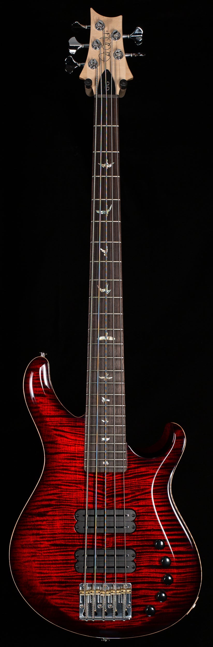 PRS Grainger 5 String Bass Fire Red Burst 10 Top (955)