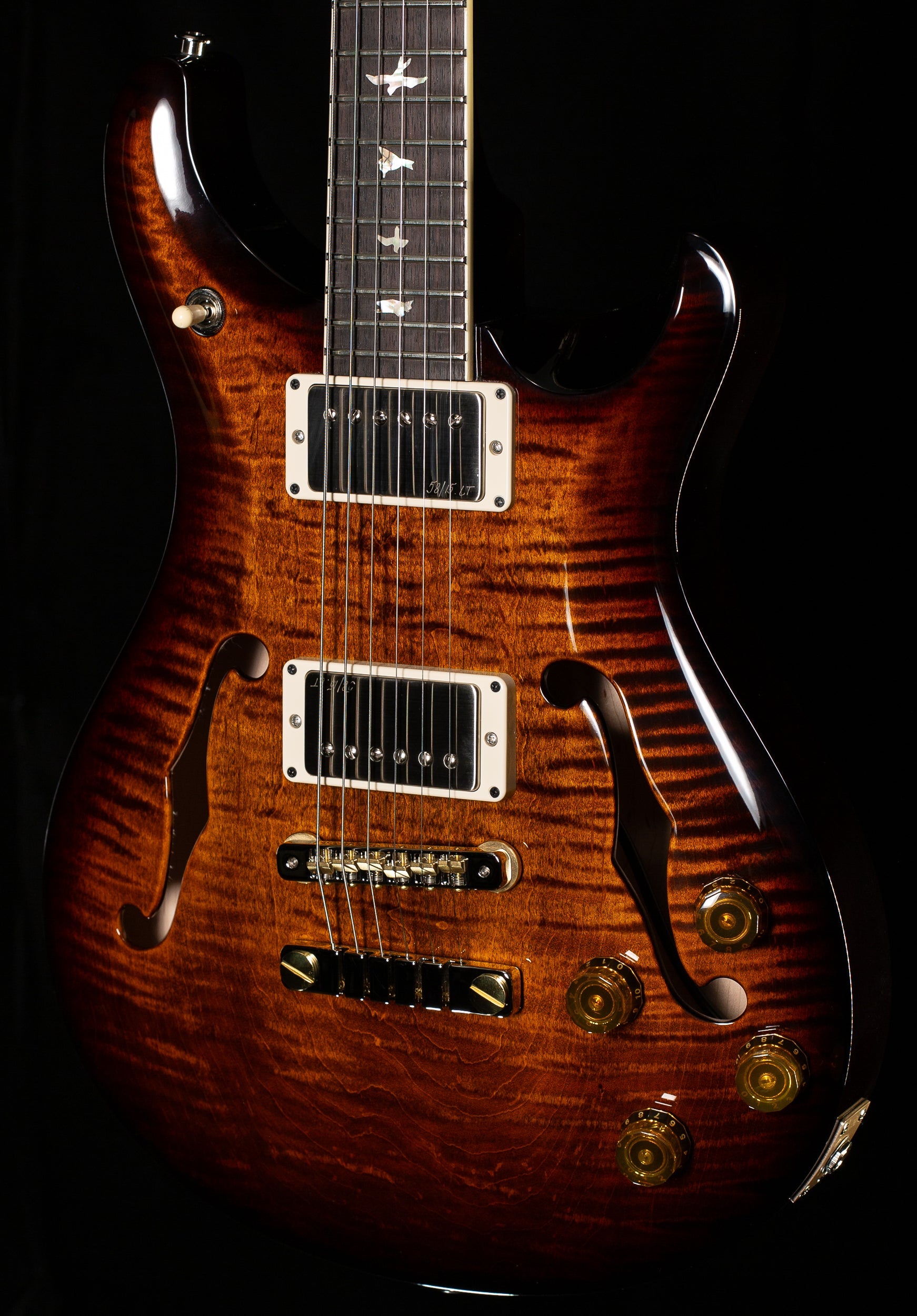 PRS McCarty 594 Hollowbody II Black Gold Wraparound Burst (283)