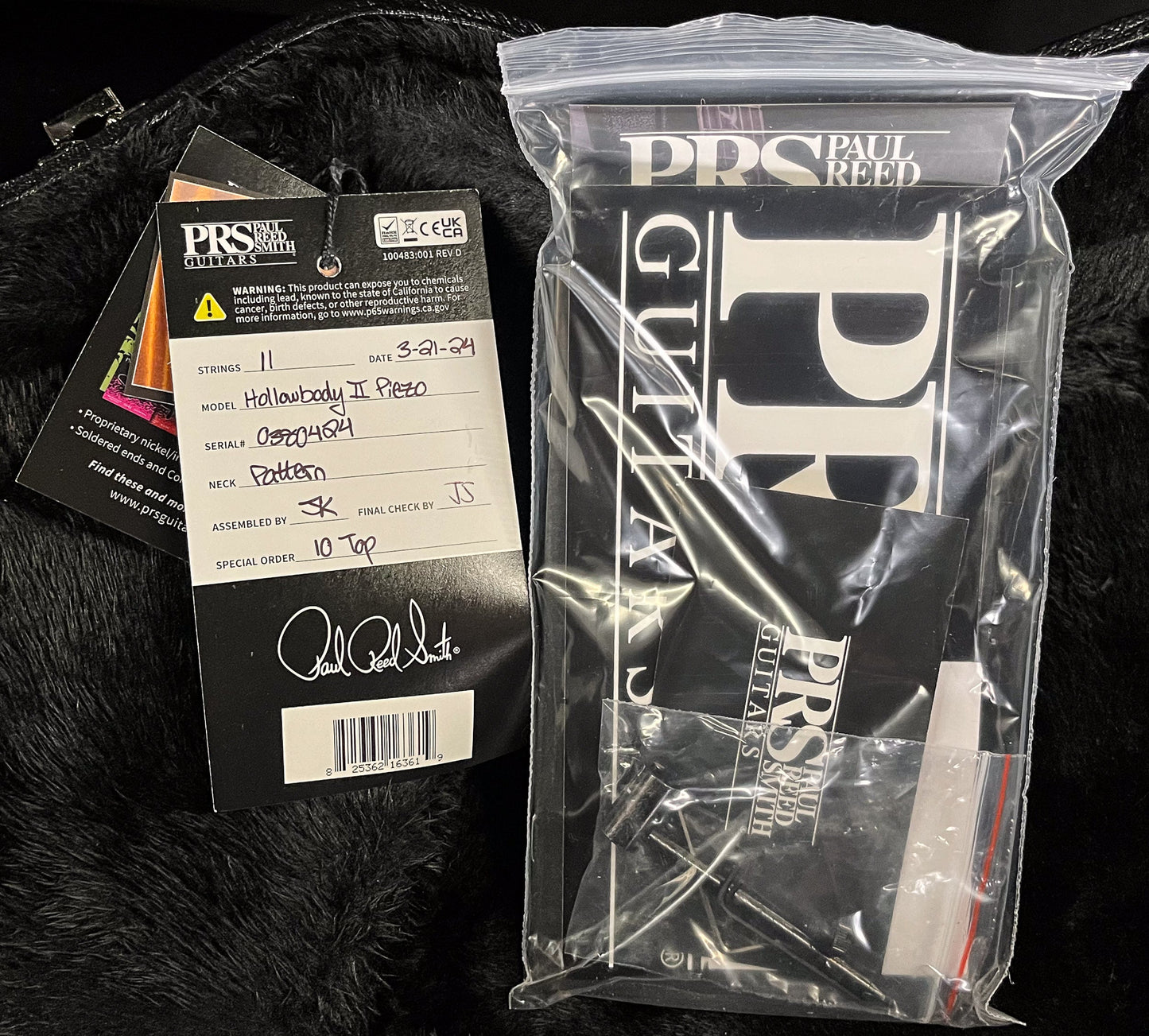 PRS Hollowbody II Piezo Charcoal Burst 10 Top (424)