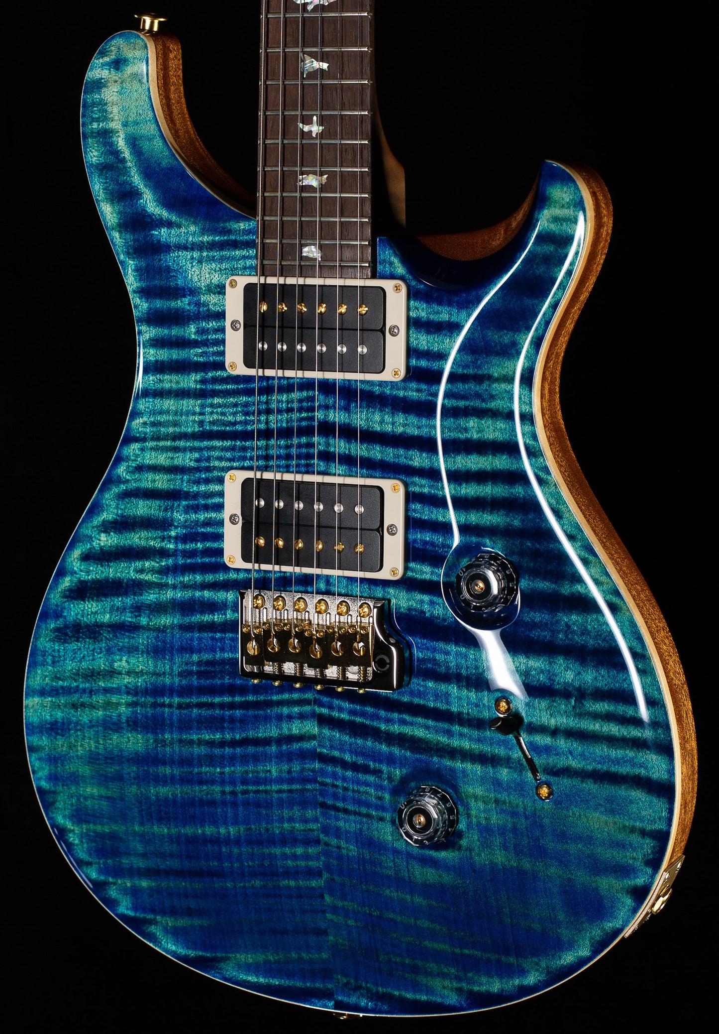 PRS Wood Library Custom 24 River Blue 10 Top Torrefied Maple Neck (161)