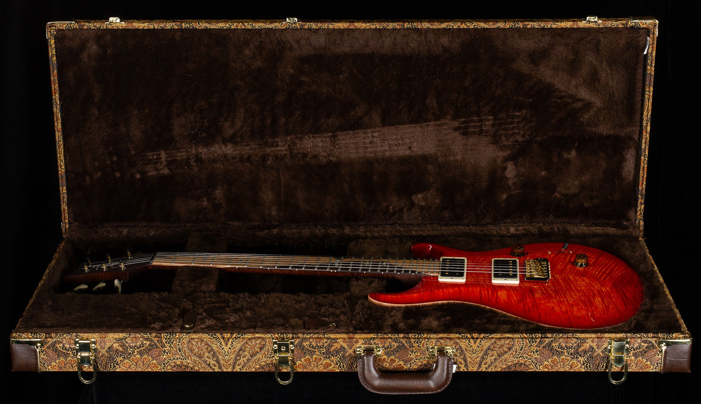 PRS Wood Library Custom 24 Blood Orange 10 Top Torrefied Maple Neck (163)