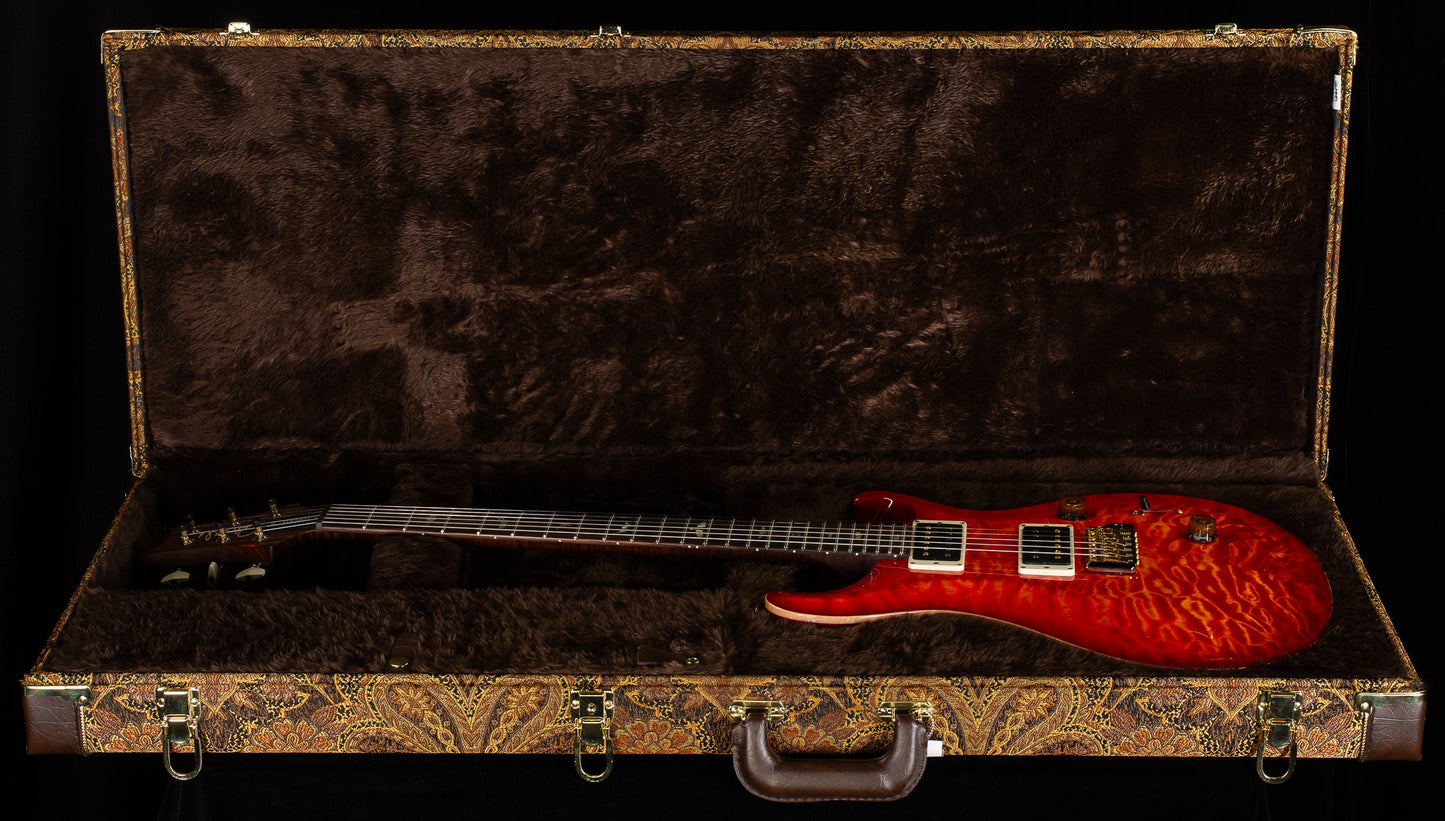 PRS Wood Library Custom 24 Blood Orange Quilt 10 Top Torrefied Maple Neck (814)