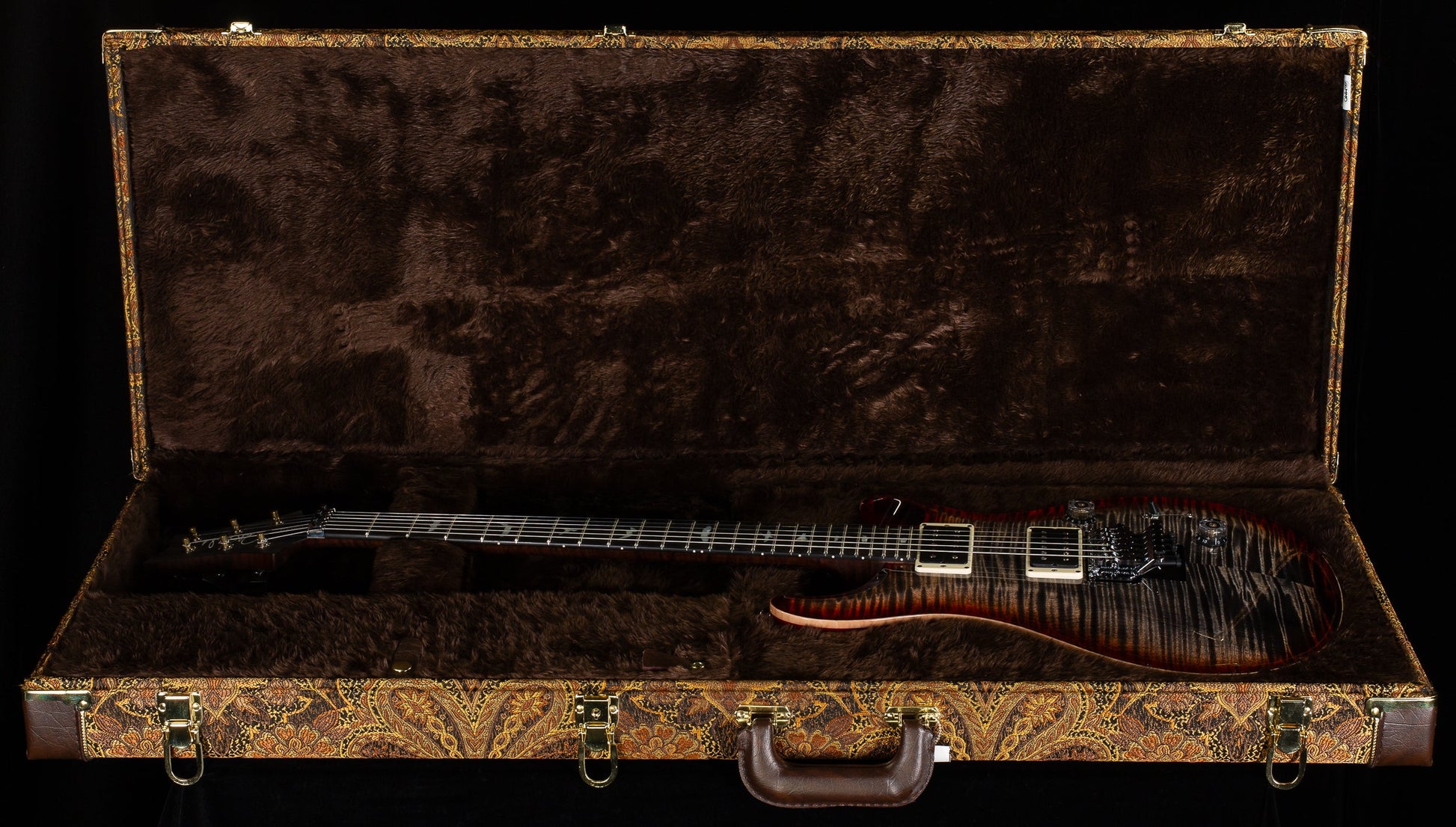 PRS Wood Library Custom 24 Floyd Charcoal Cherry Burst 10 Top (675)
