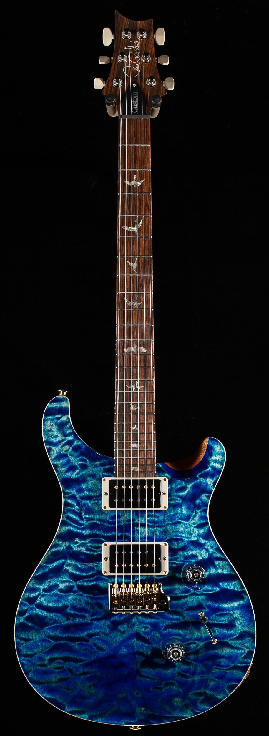 PRS Wood Library Custom 24 River Blue Quilt 10 Top Torrefied Maple Neck (688)