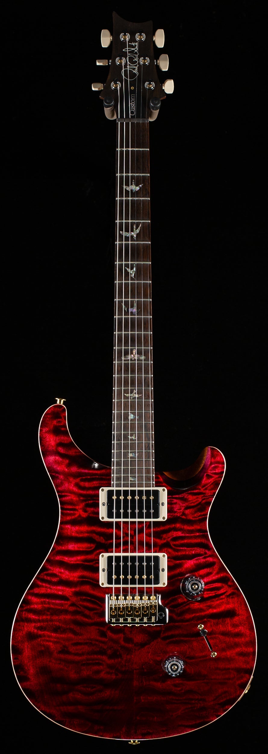 PRS Wood Library Custom 24 Tiger Red Quilt 10 Top Torrefied Maple Neck (612)
