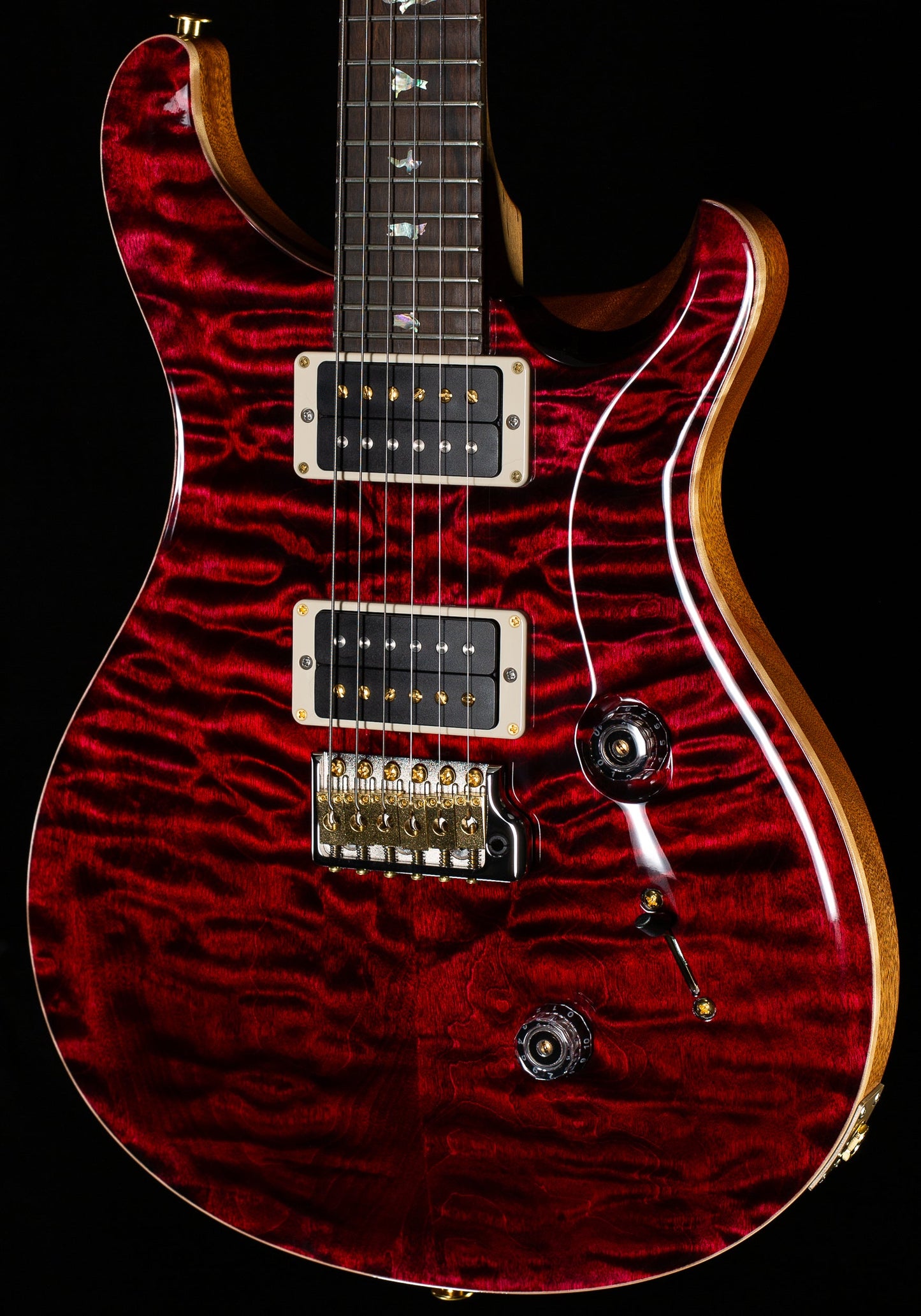 PRS Wood Library Custom 24 Tiger Red Quilt 10 Top Torrefied Maple Neck (612)