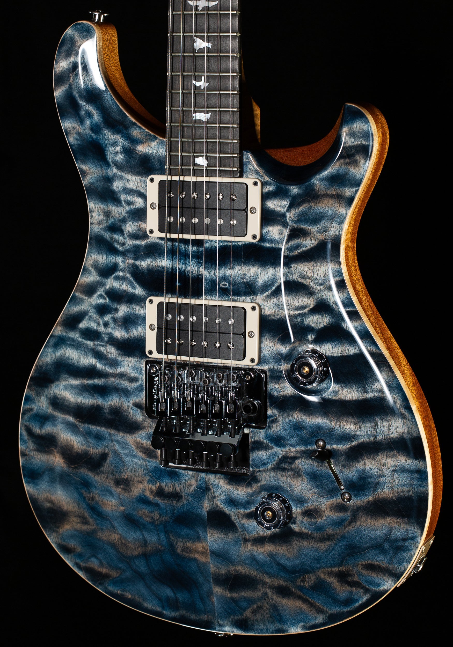 PRS Wood Library Custom 24 Floyd Faded Whale Blue Quilt 10 Top Torrefied Maple Neck (299)