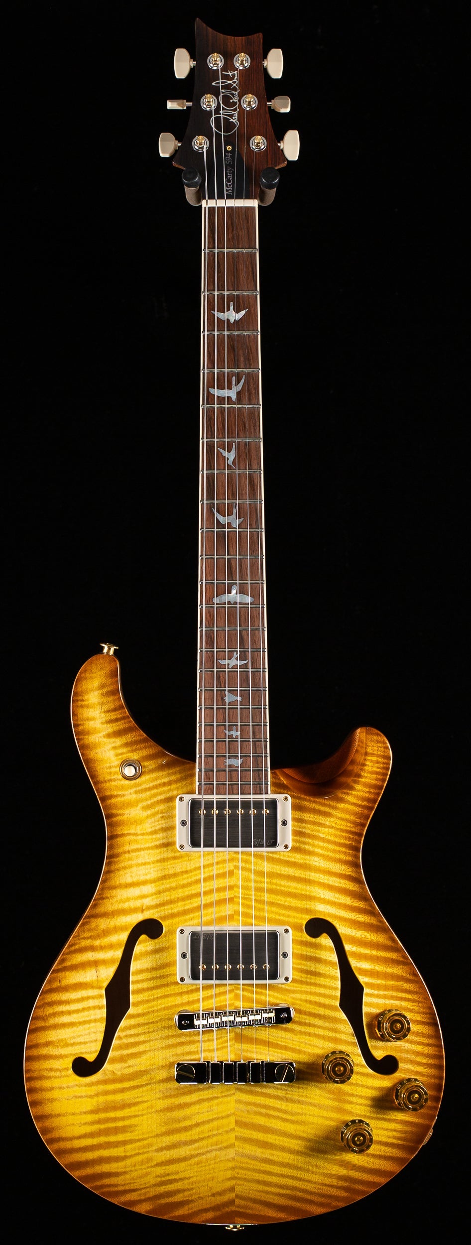 PRS Wood Library McCarty 594 Hollowbody II Livingston Lemon Drop Torrefied Maple Neck Brazilian Rosewood 10 Top (408)