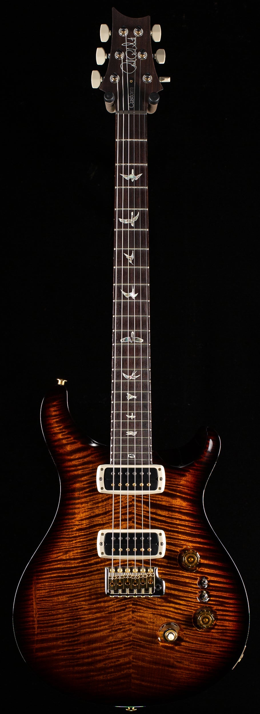 PRS Custom 24-08 Black Gold Wraparound Burst 10 Top  (254)