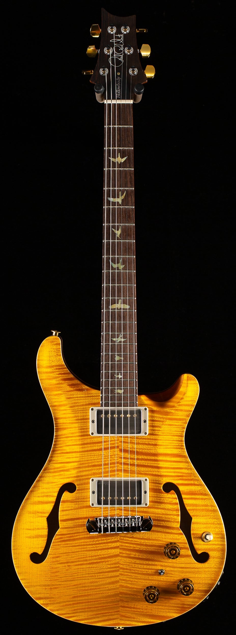 PRS Wood Library Hollowbody II Piezo 10 Top Santana Yellow Brazilian Rosewood (753)