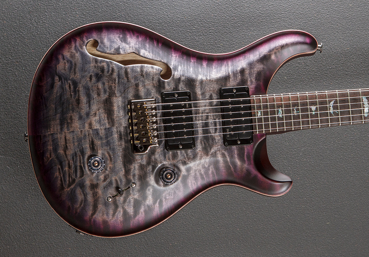 Custom 24 Semi-Hollow Wood Library Limited - Charcoal Purple Burst w/Korina