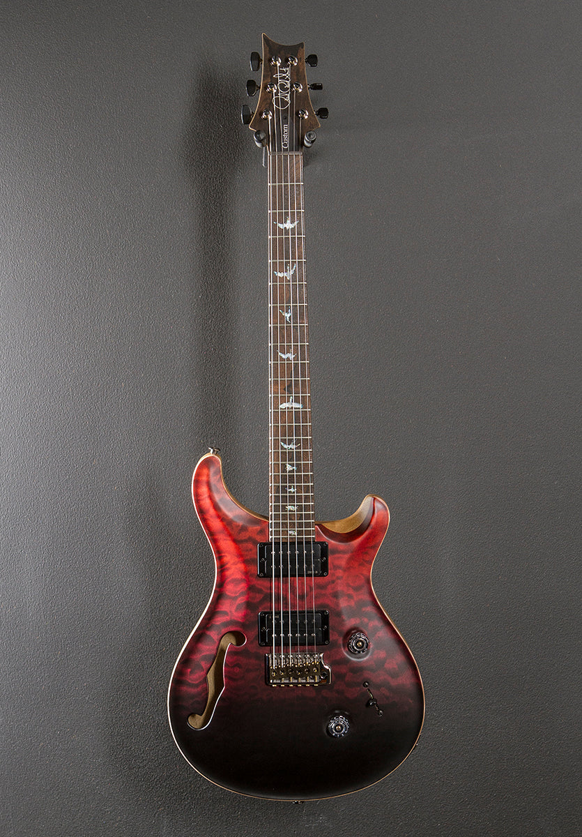 Custom 24 Semi-Hollow Wood Library Limited - Fire Red to Gray Black Fade w/Korina