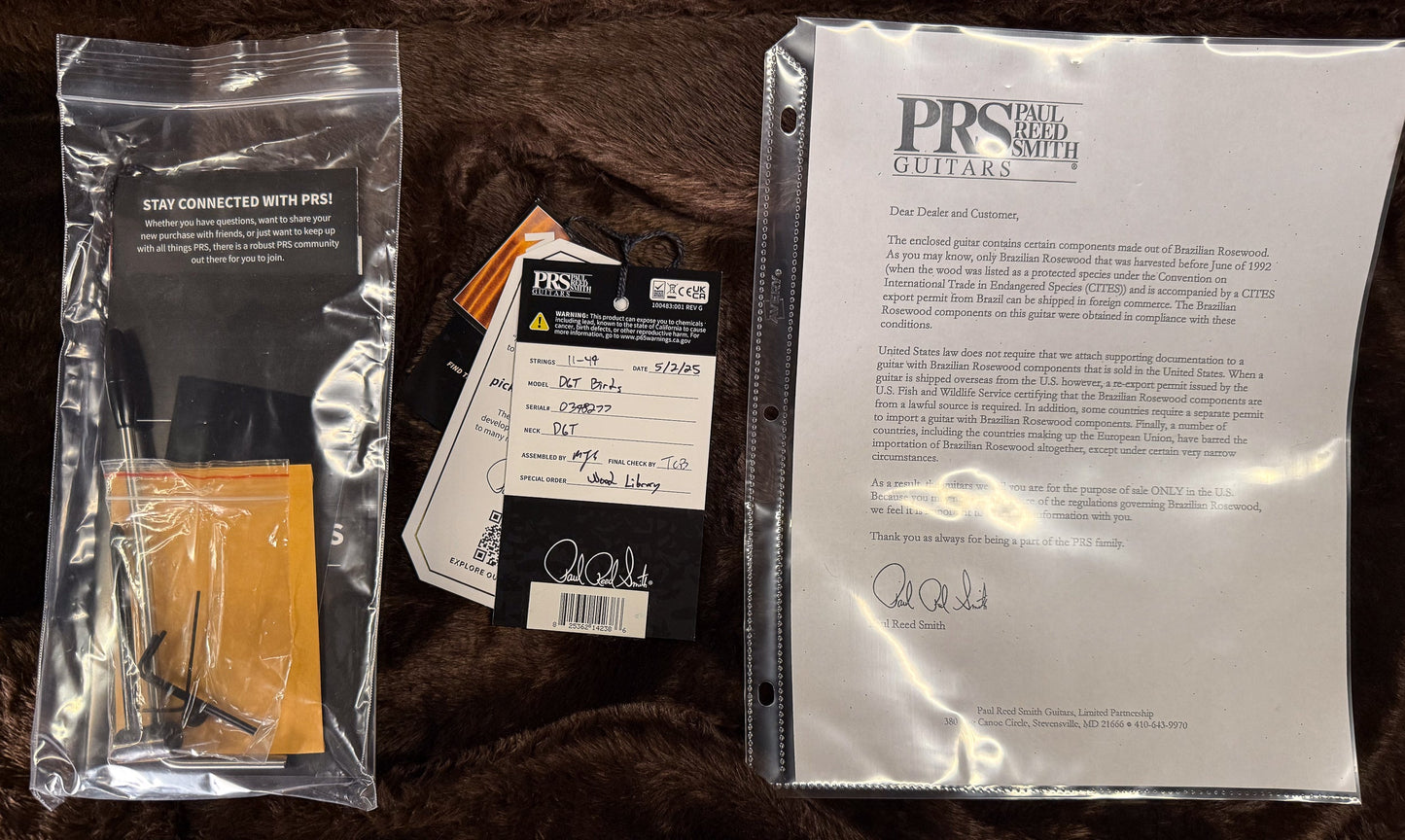 PRS Wood Library Willcutt Exclusive DGT Korina Neck Charcoal 10 Top (277)